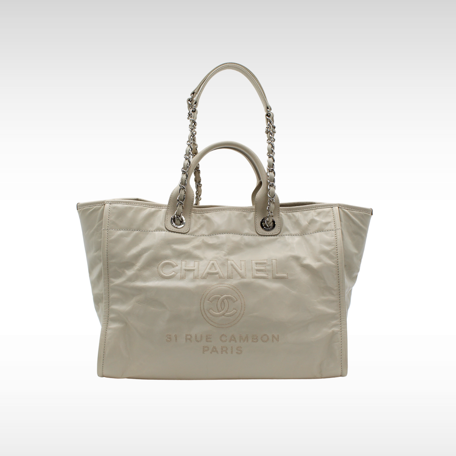 Deauville Calf Beige Tote Bag