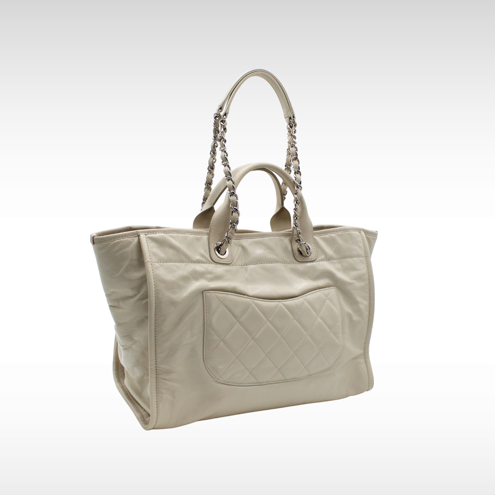 Deauville Calf Beige Tote Bag