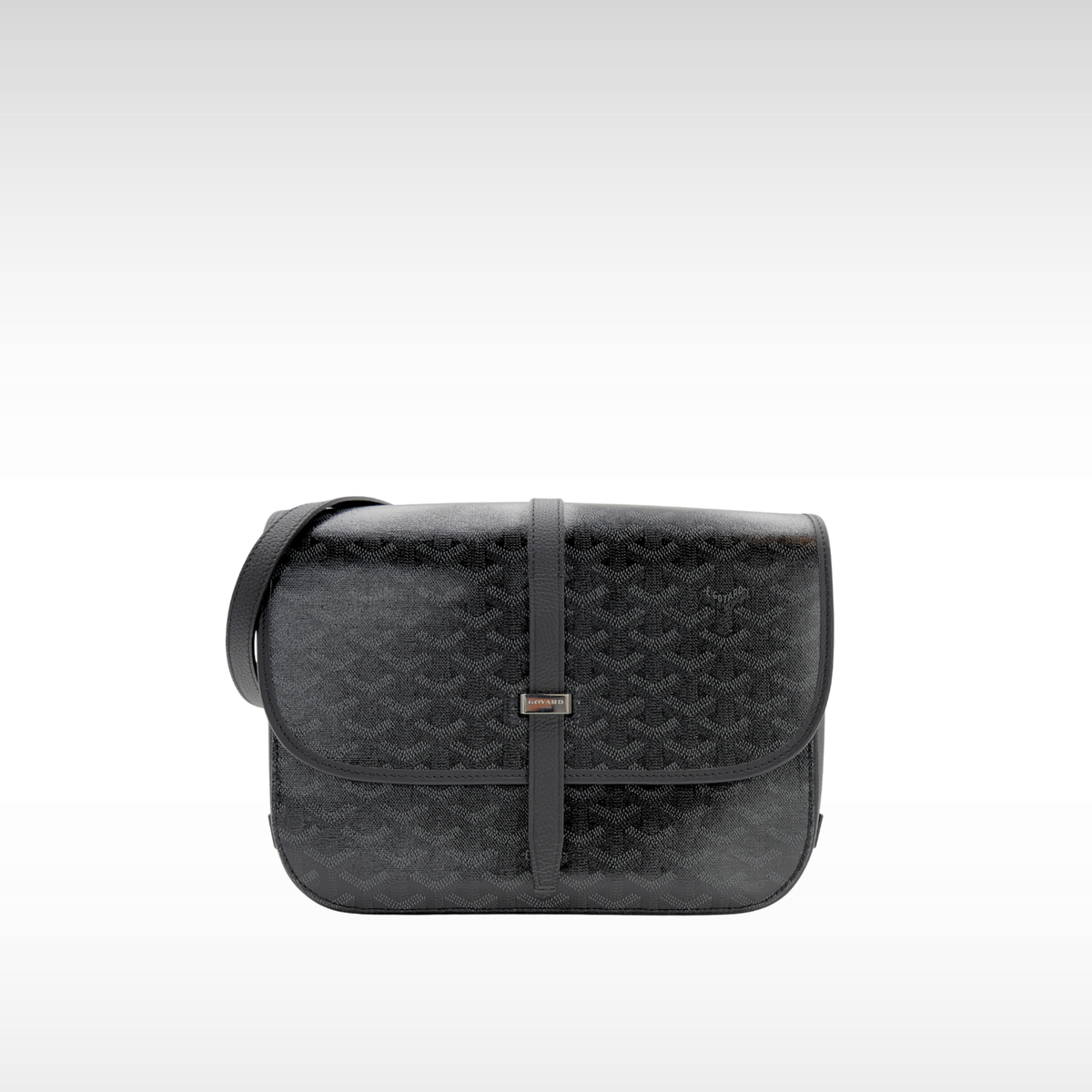Belvedere MM Jet Black Coated Canvas Crossbody Bag