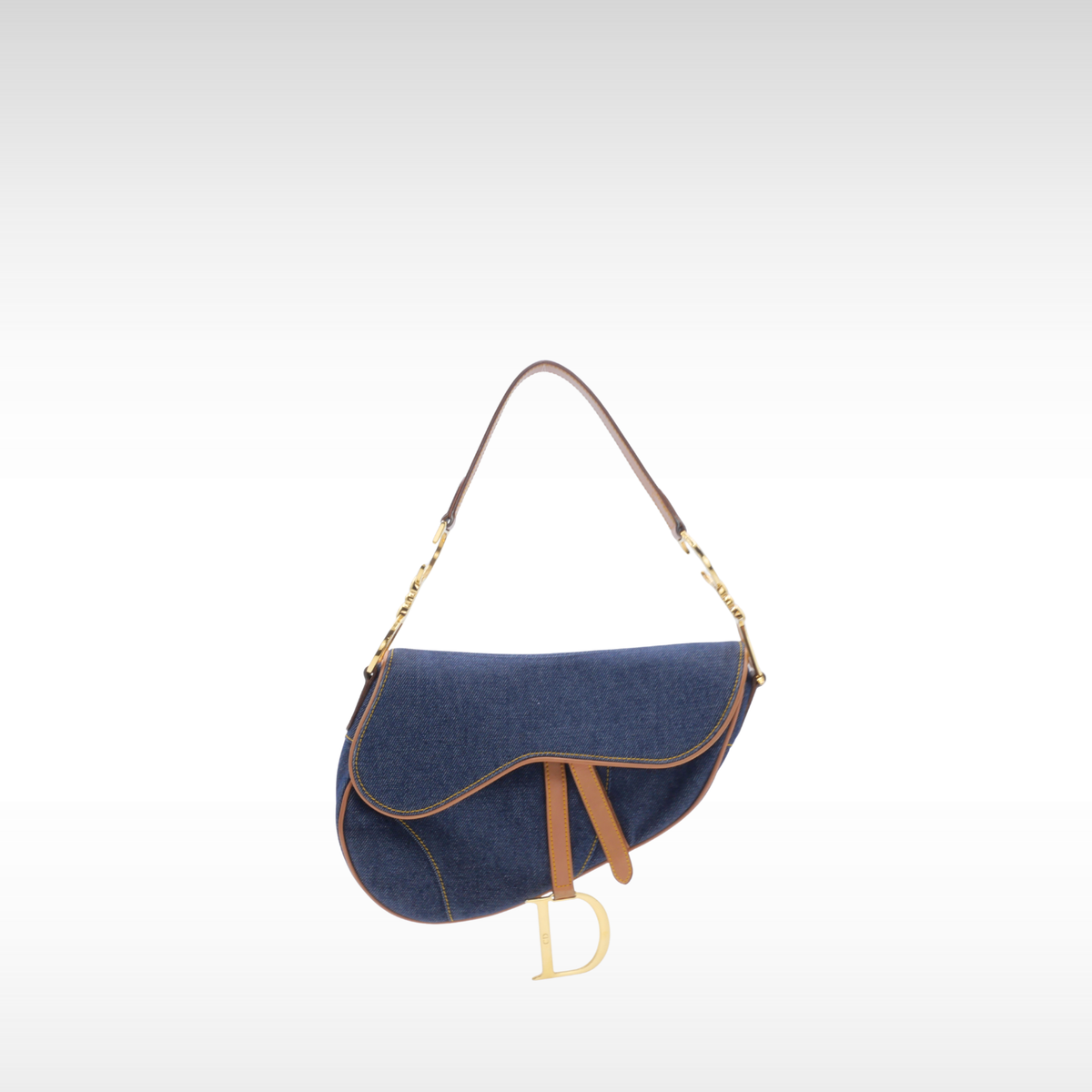 Saddle Denim Shoulder Bag