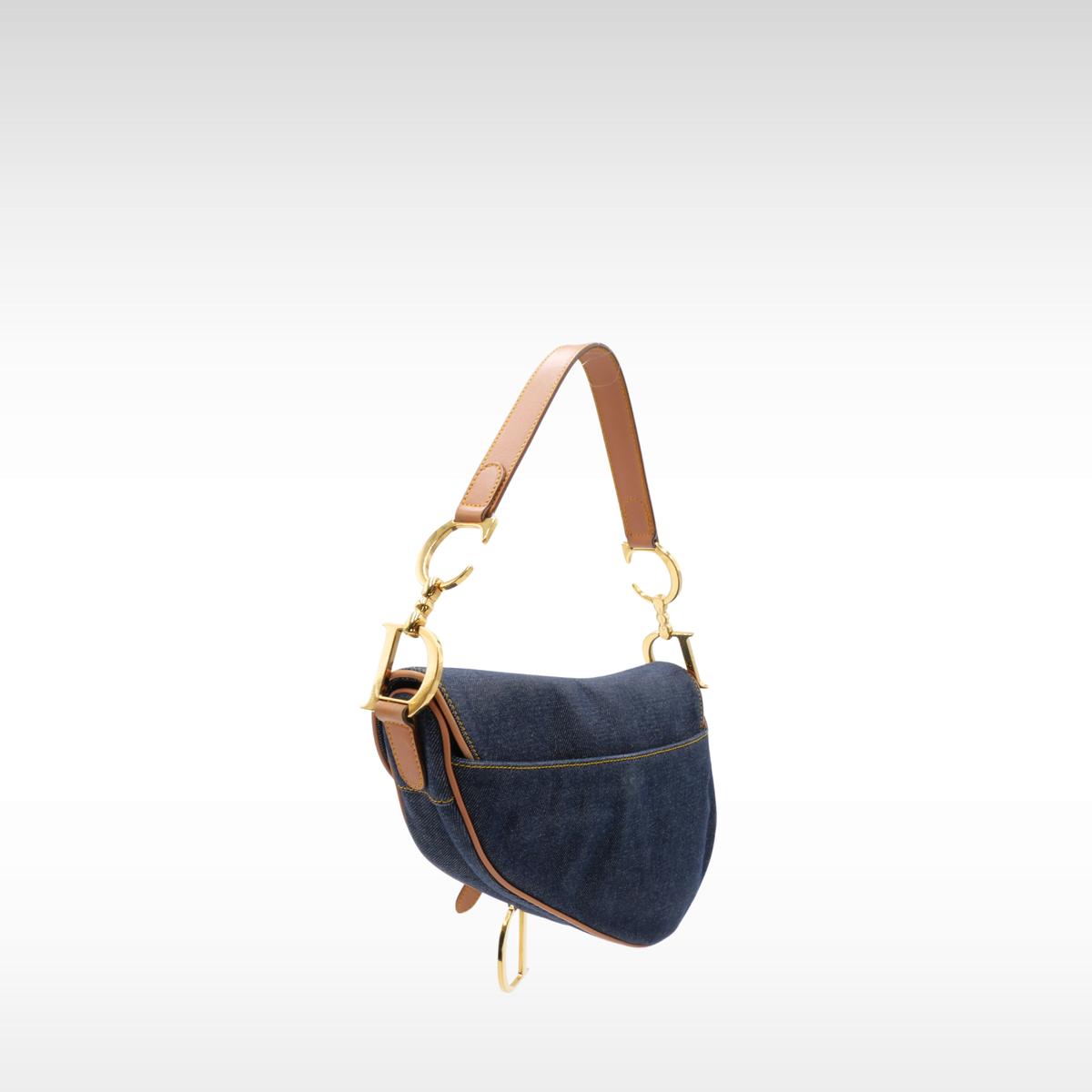 Saddle Denim Shoulder Bag