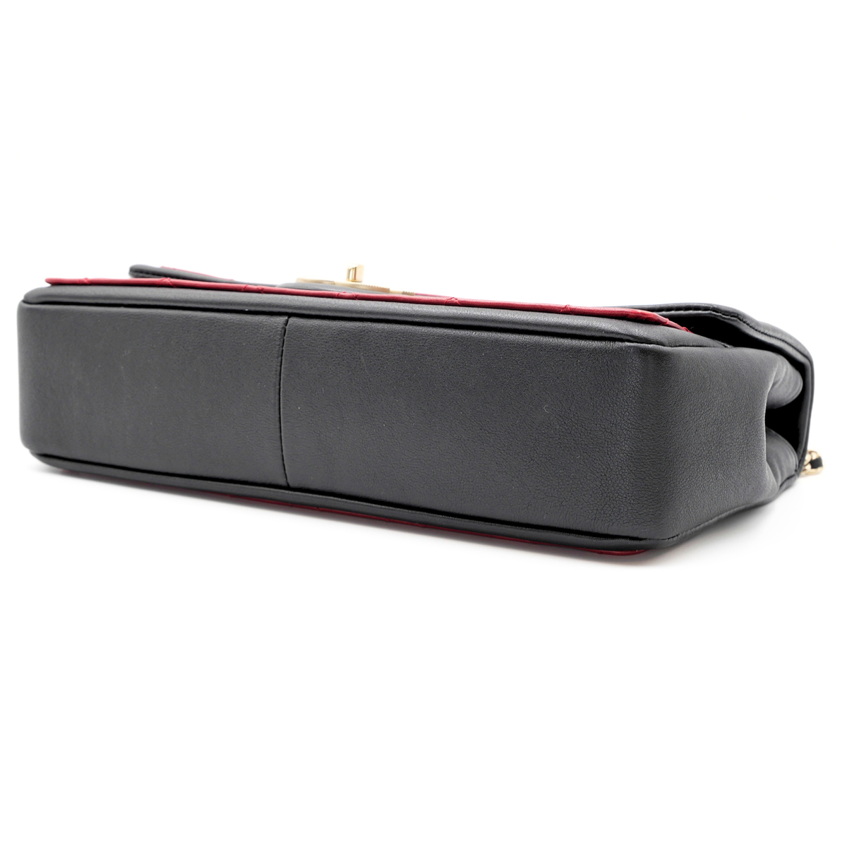 Graphic Flap Calf Red + Black Shoulder Bag