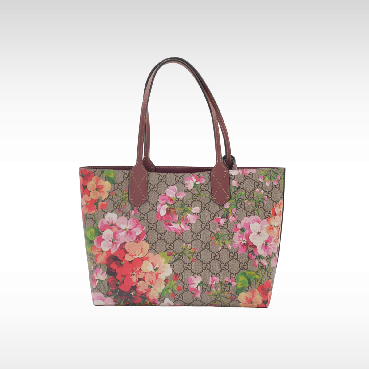 GG-Supreme Blooms Small Coated Canvas Tote Bag