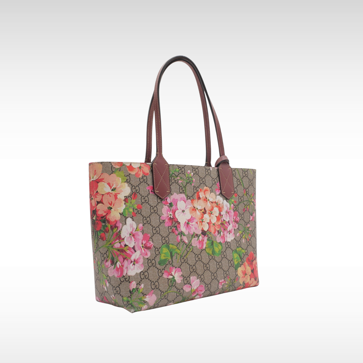 GG-Supreme Blooms Small Coated Canvas Tote Bag