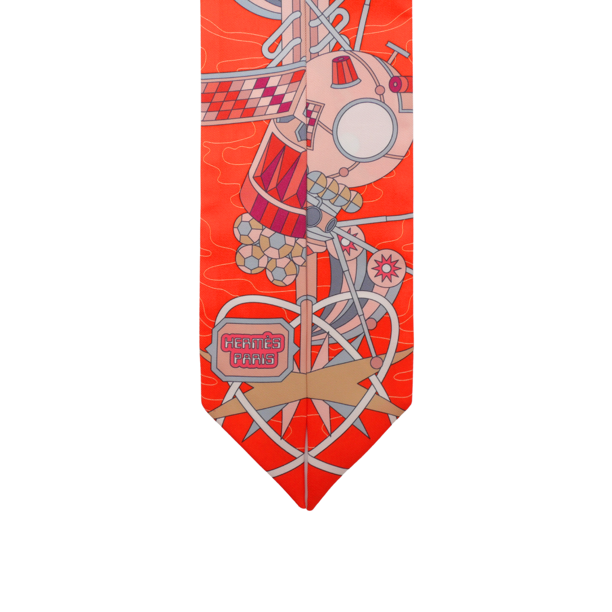 Twilly Odyssey Silk Vermillion + Rose + Vert Scarf