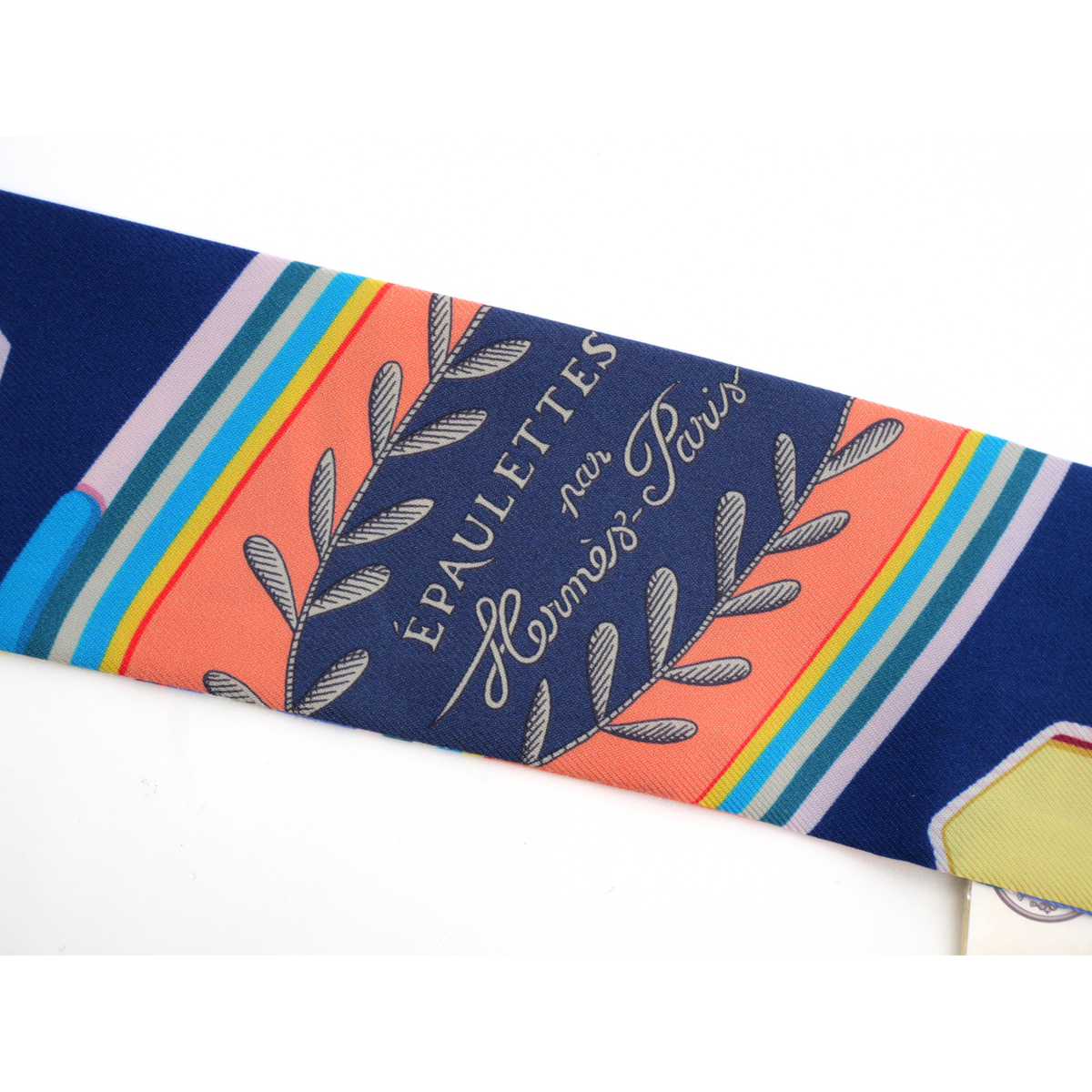 Twilly Epaulettes de Gala Silk Marine + Jaune Pale Scarf