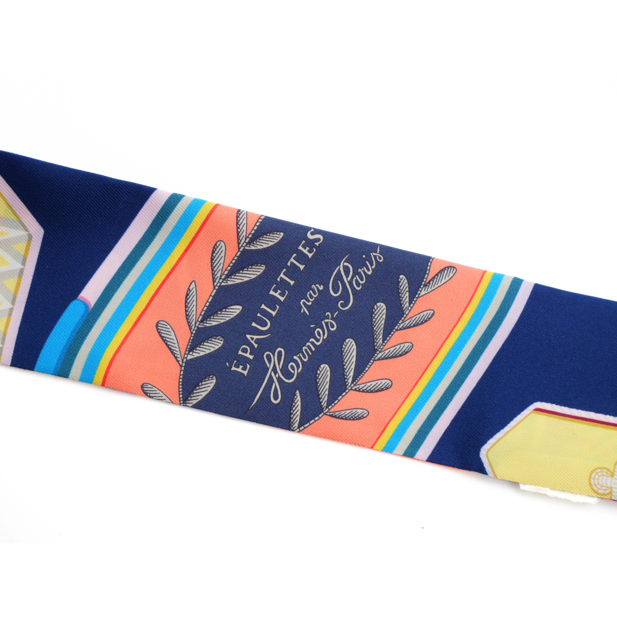Twilly Epaulettes de Gala Silk Marine + Jaune Pale Scarf
