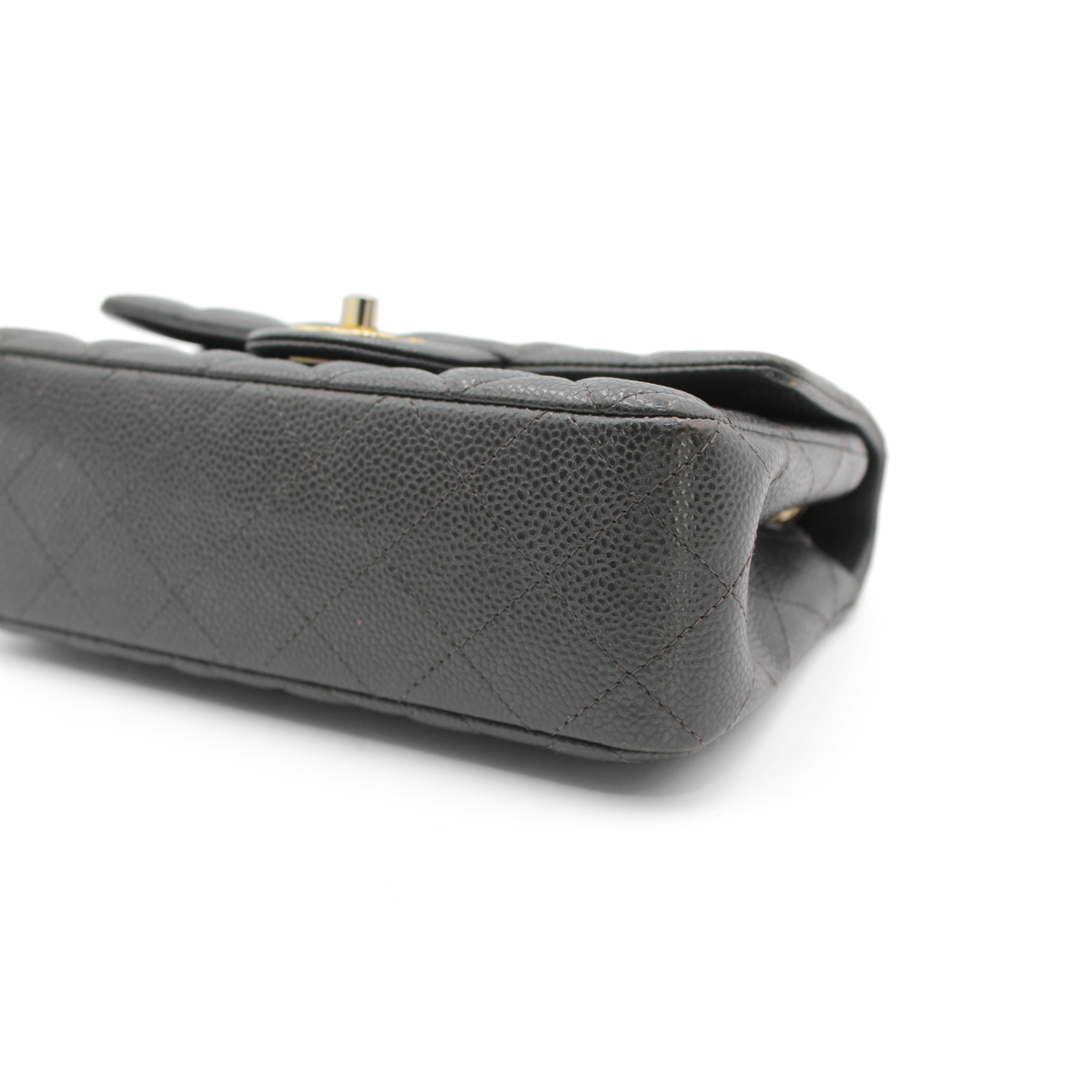 Classic Mini Matelasse Caviar Gray Shoulder Bag