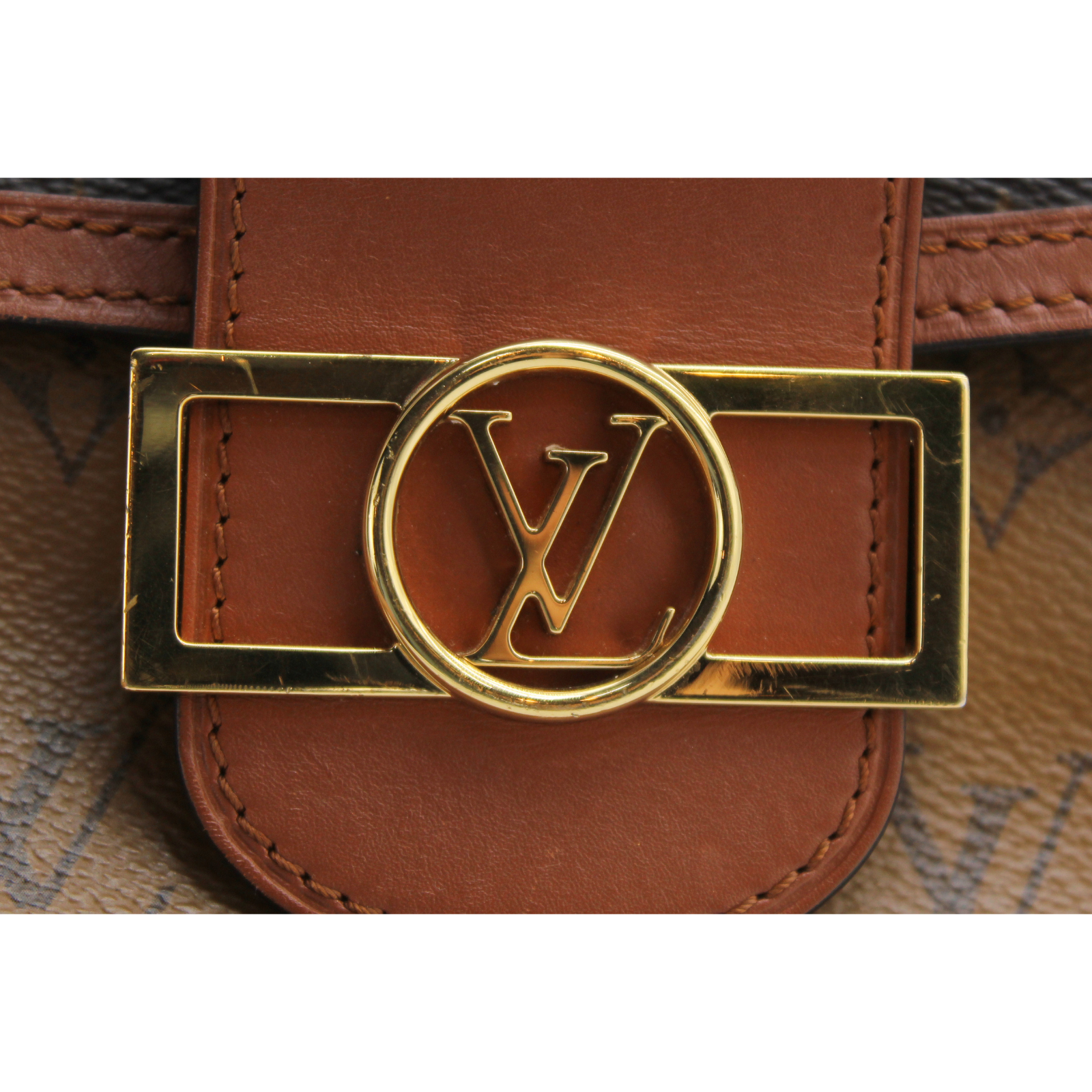 Dauphine Mini Monogram Reverse Marron Crossbody Bag