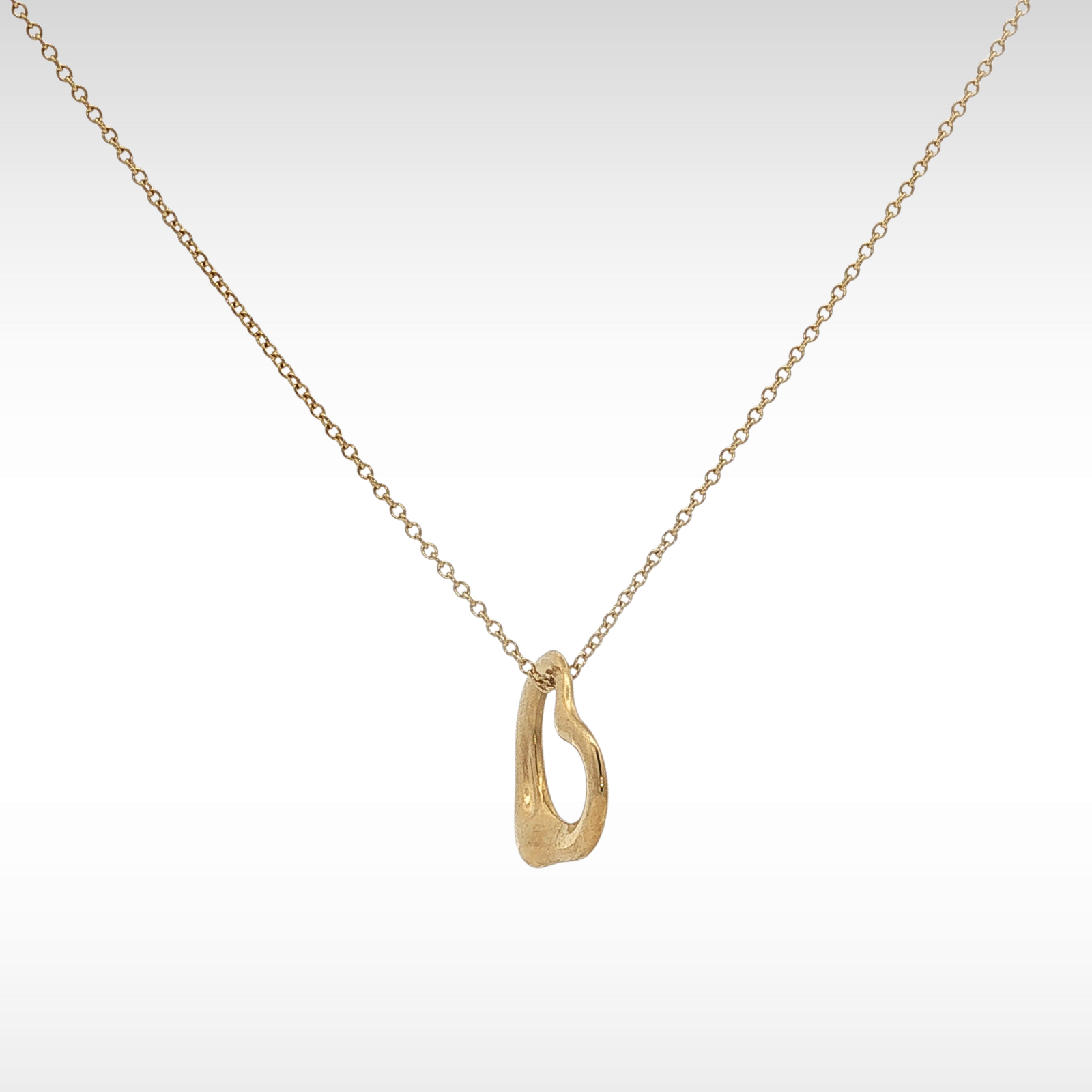 Open Heart Yellow Gold Necklace