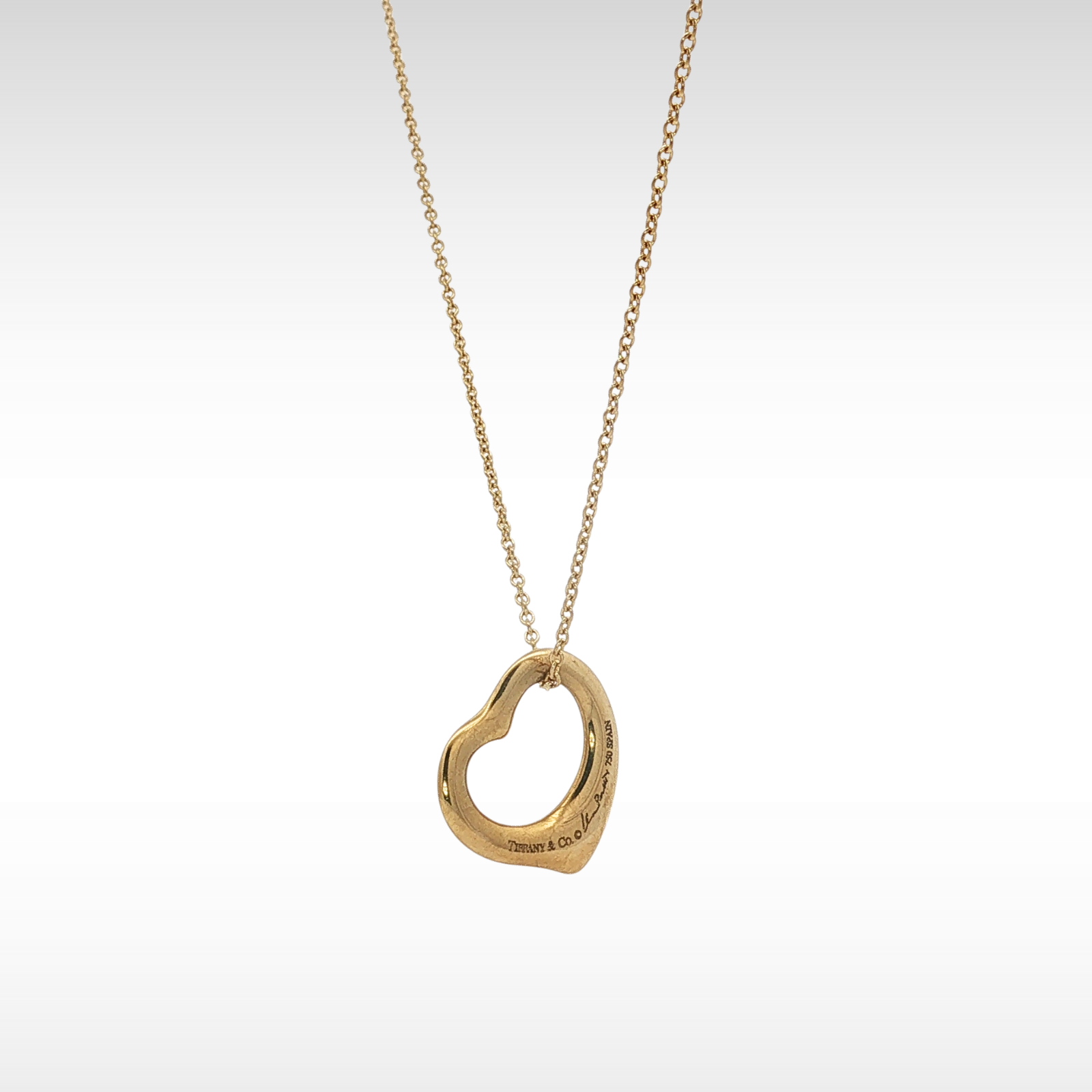 Open Heart Yellow Gold Necklace
