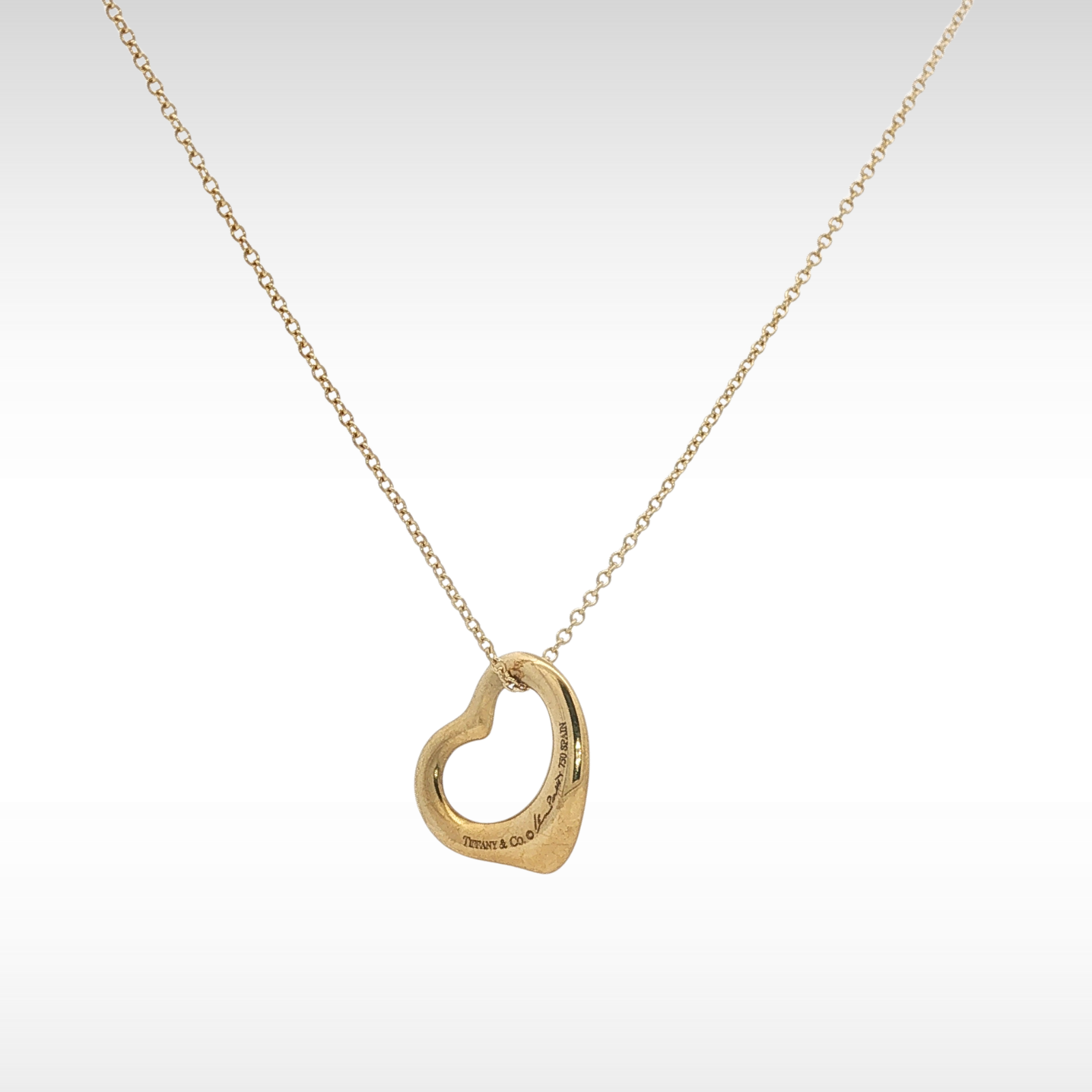 Open Heart Yellow Gold Necklace