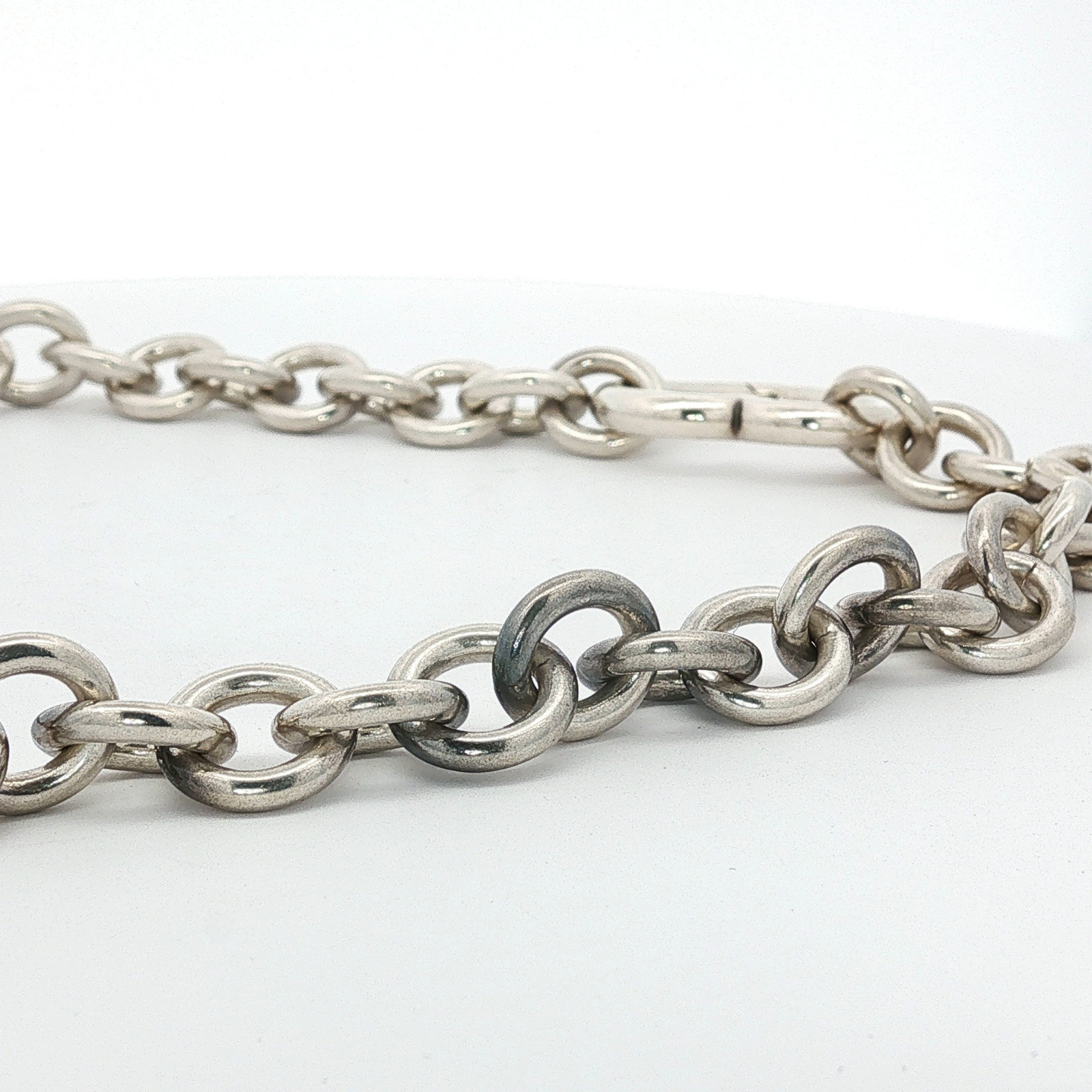 Chain Link Heart Silver Necklace