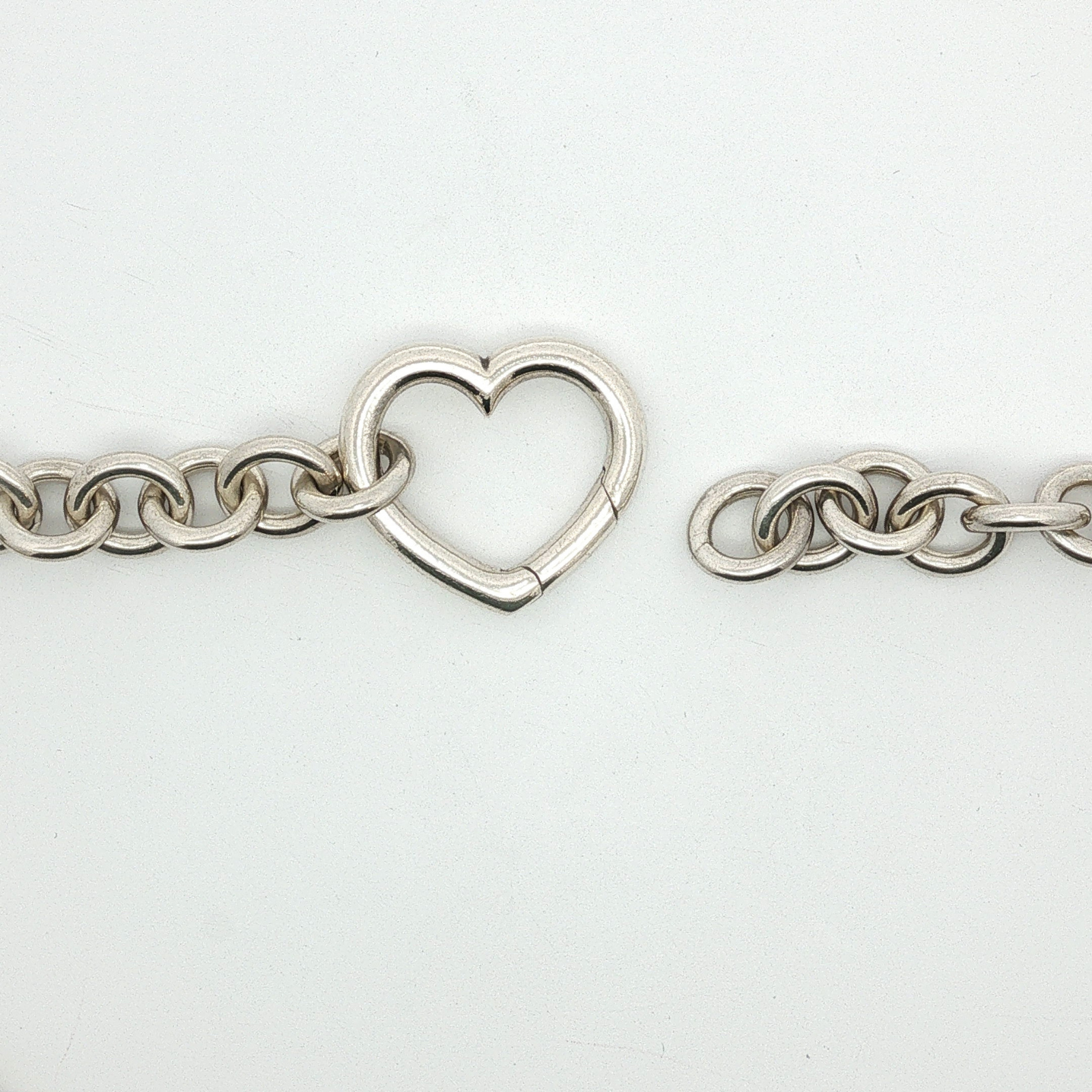 Chain Link Heart Silver Necklace