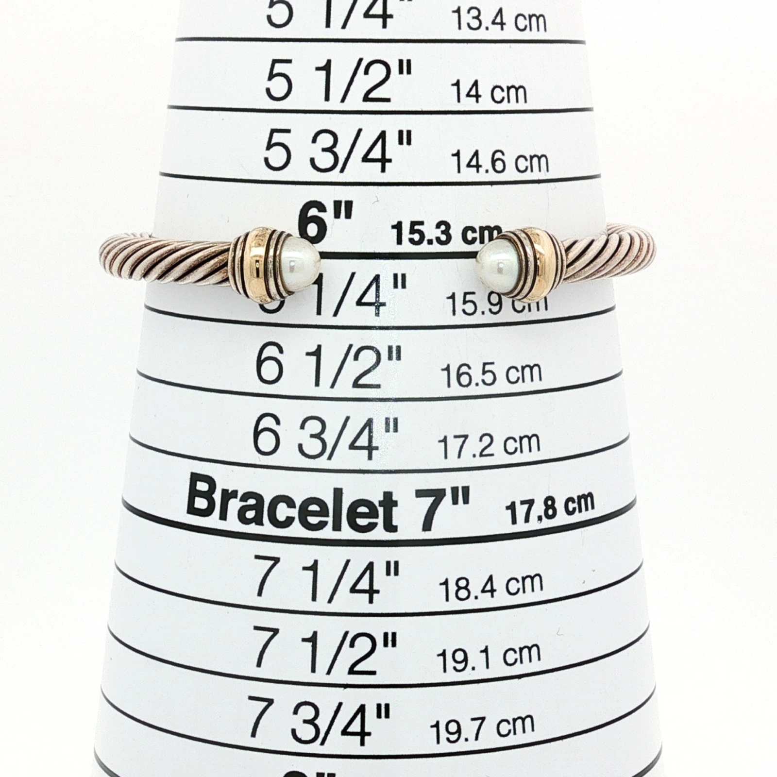Classic Cable Silver/Yellow Gold Bracelet