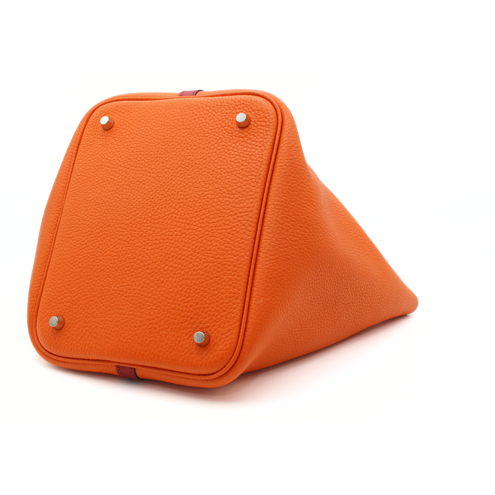 Picotin Lock 22 Touch Taurillon Clemence Orange + Rouge Grenade Handbag
