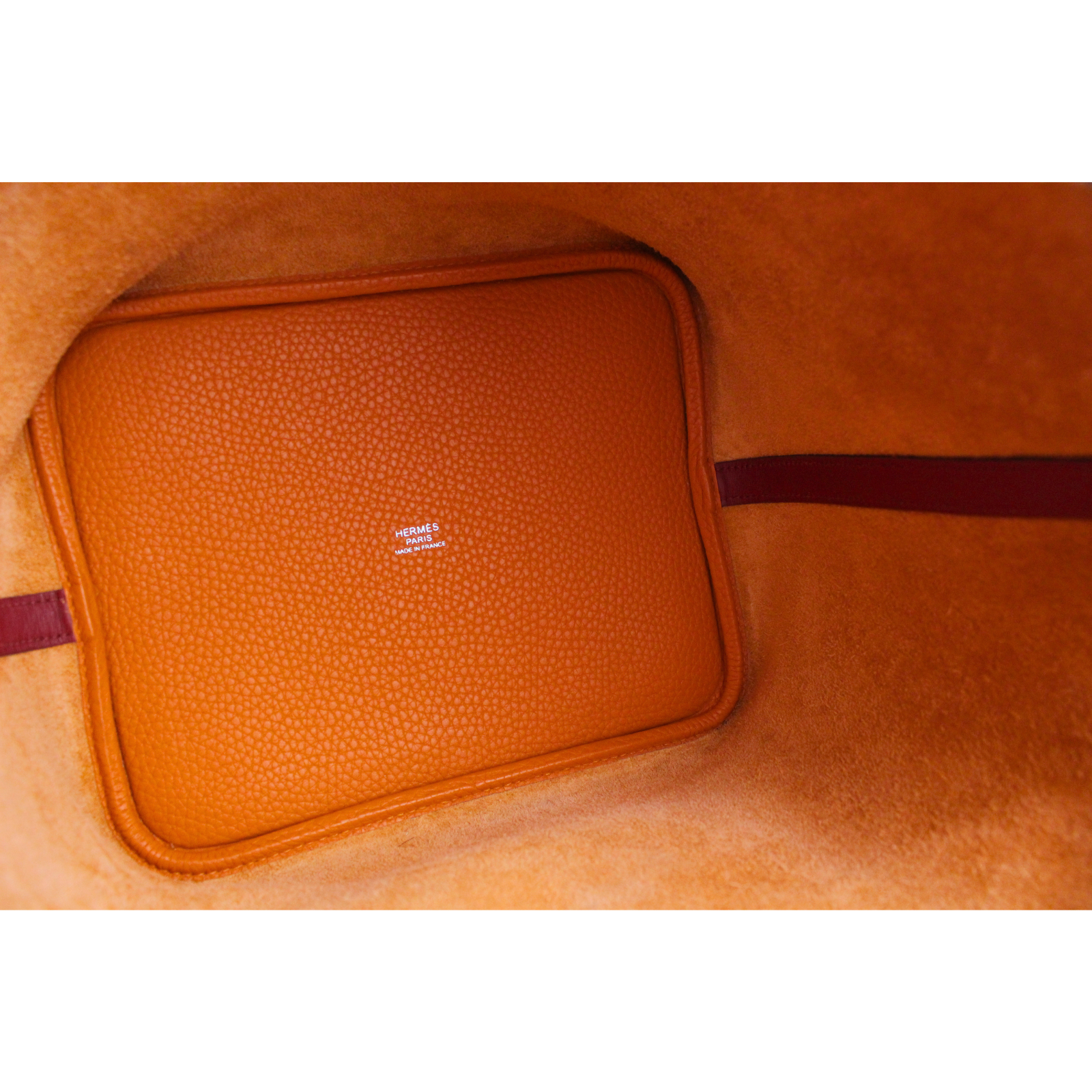 Picotin Lock 22 Touch Taurillon Clemence Orange + Rouge Grenade Handbag