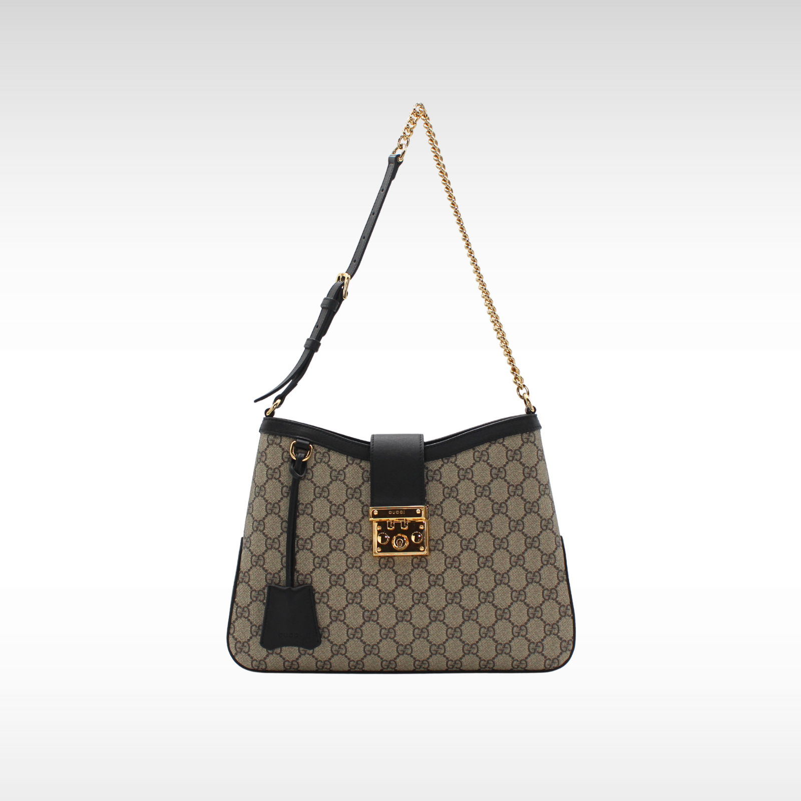 Padlock Coated Canvas Shoulder Bag