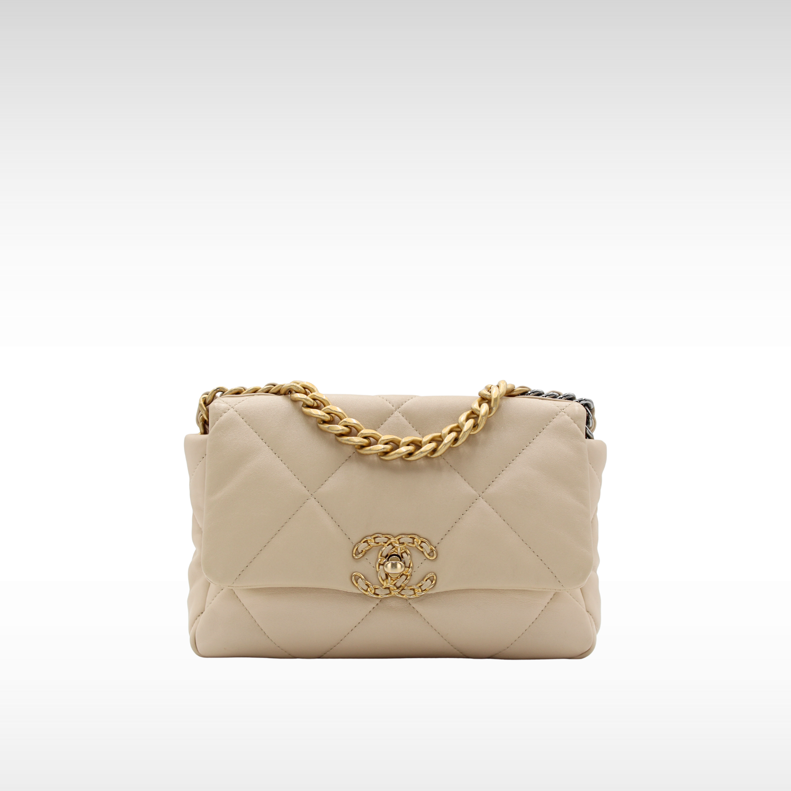 Chanel 19 Lamb Beige Shoulder Bag