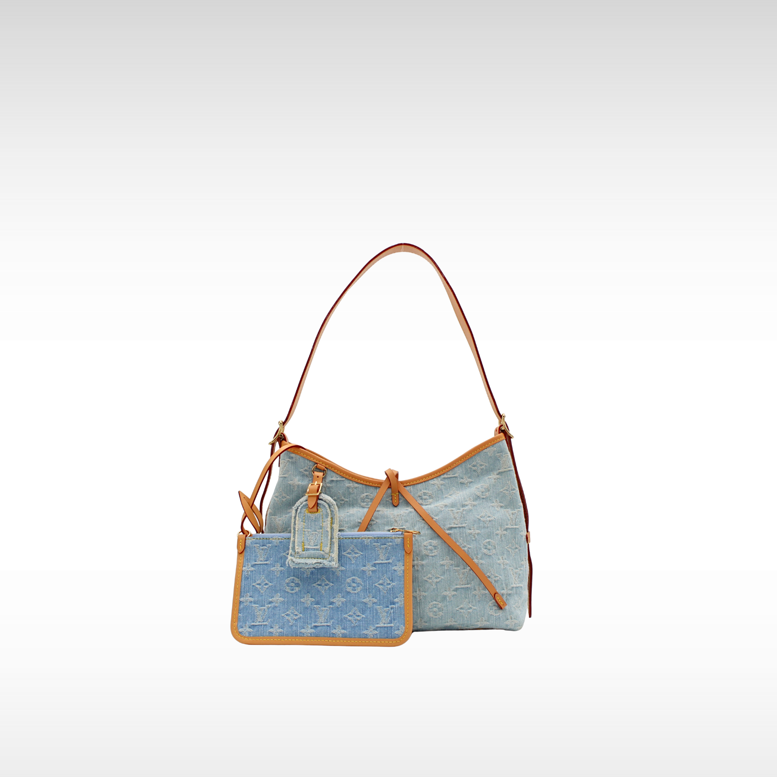 CarryAll PM Monogram Denim Shoulder Bag