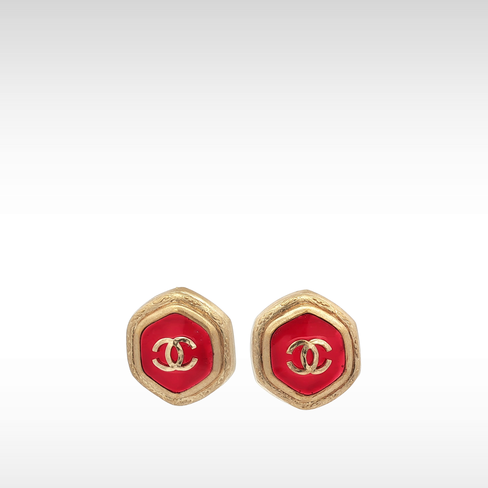 Brass Red Earrings