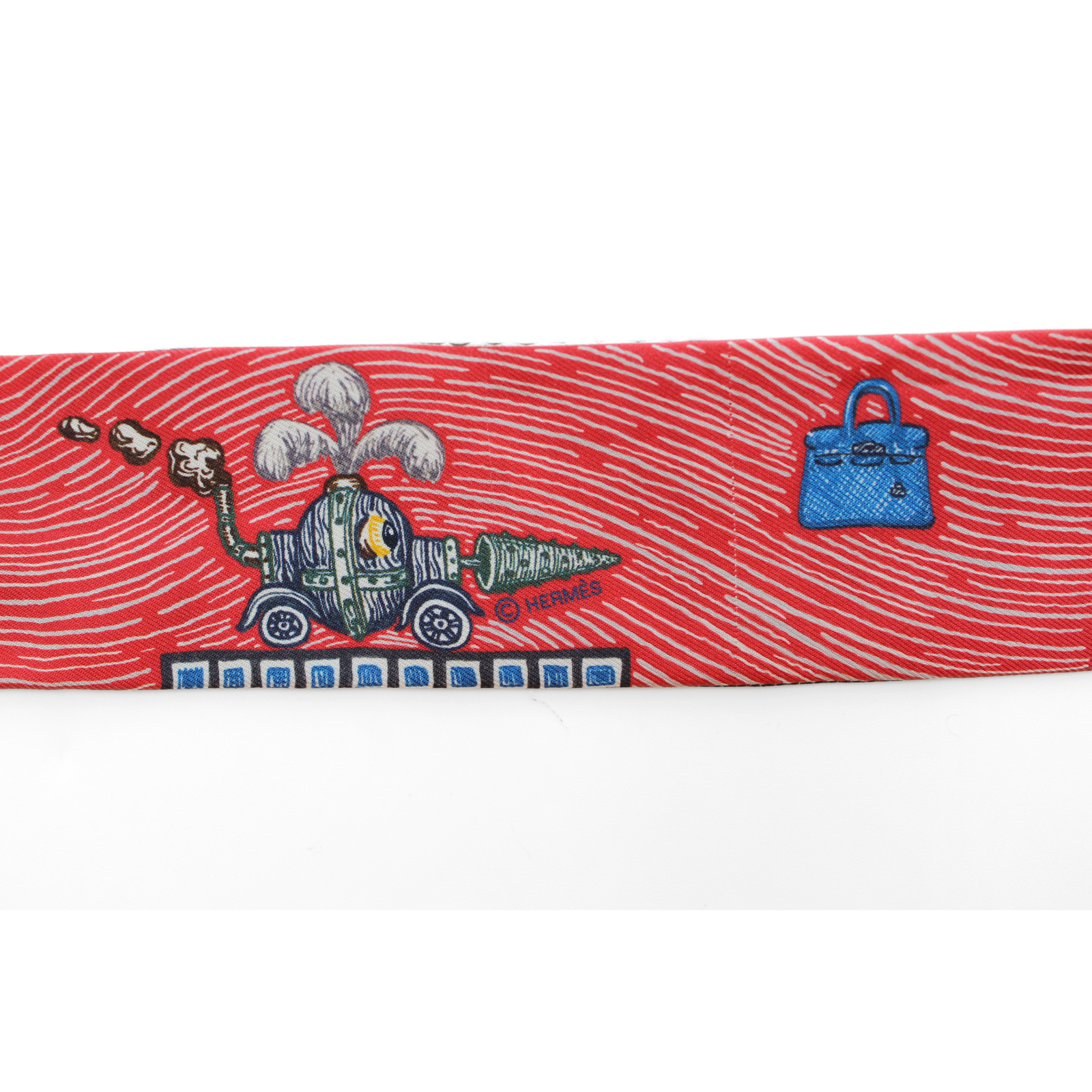 Twilly Super Silk Quest Red + Blue Scarf