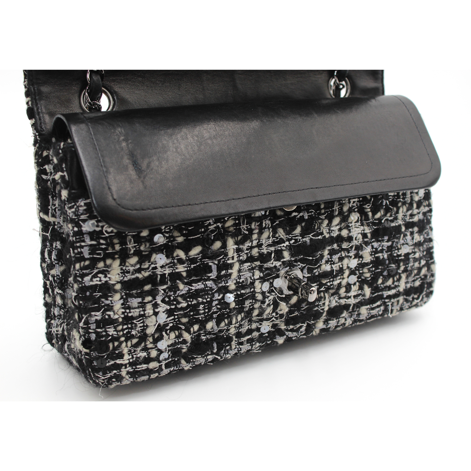 Classic Tweed Black+White Shoulder Bag