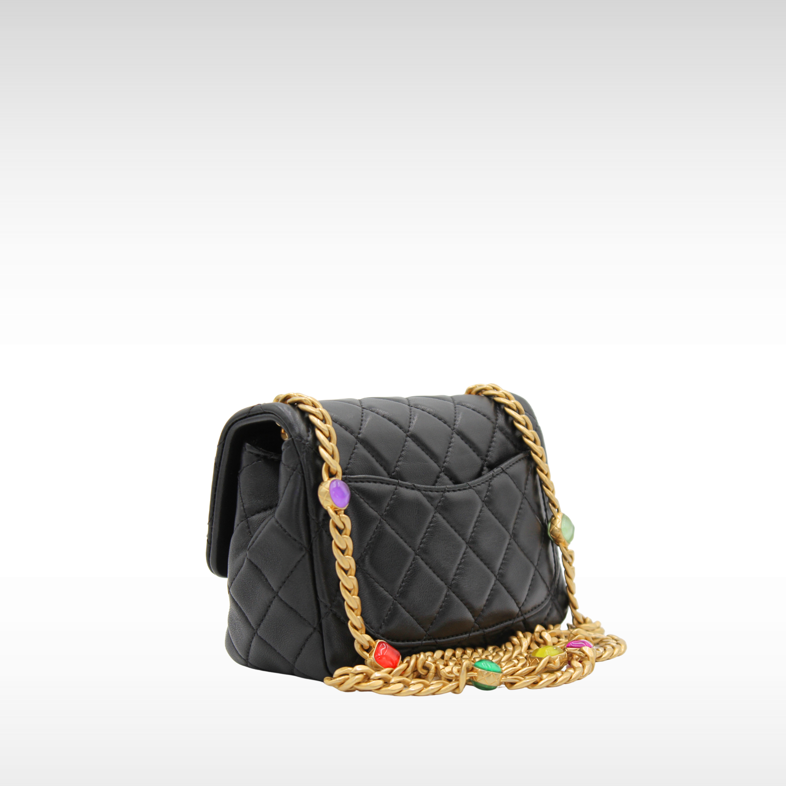 Classic Mini Lamb Black Shoulder Bag