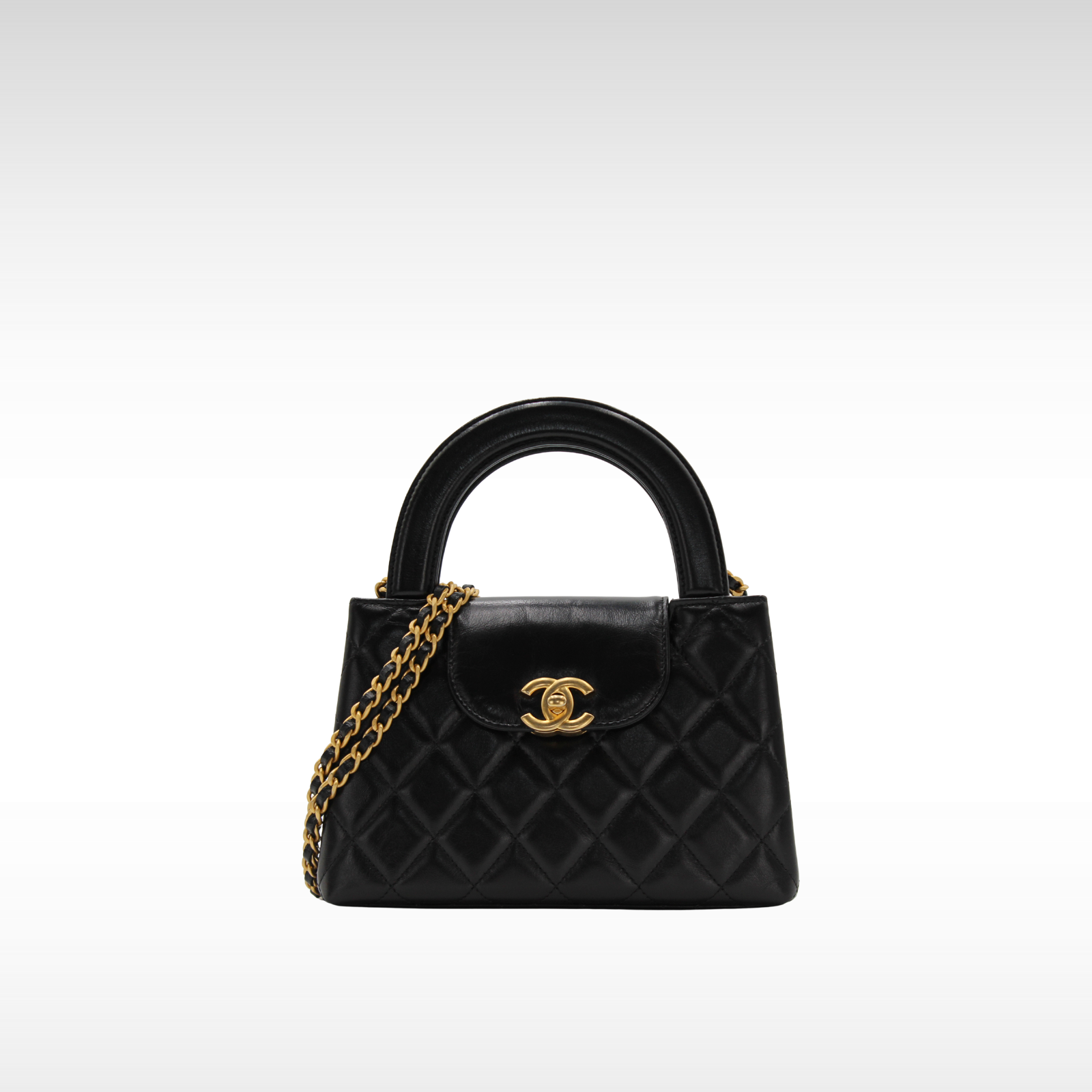 Shopping Bag Mini Calf Black Handbag