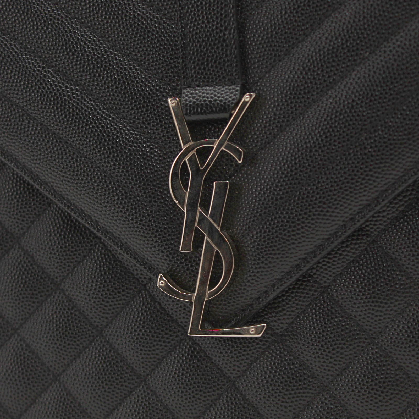 Envelope Large Calf Black Shoulder Bag