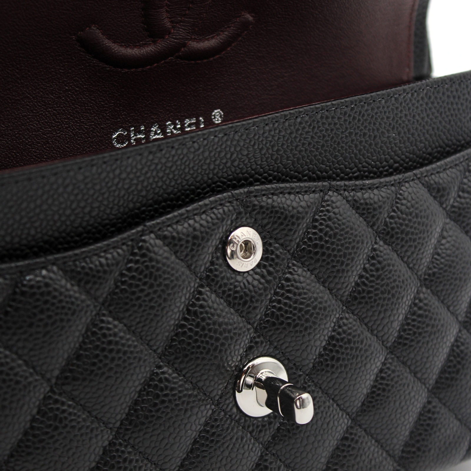 Classic Small Caviar Black Shoulder Bag