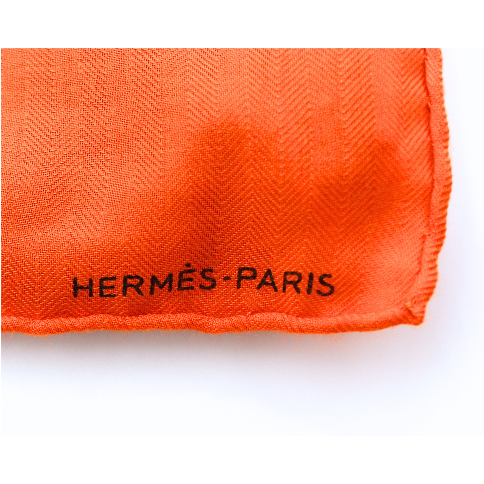 Carre 100 Cashmere Orange + Vert Scarf