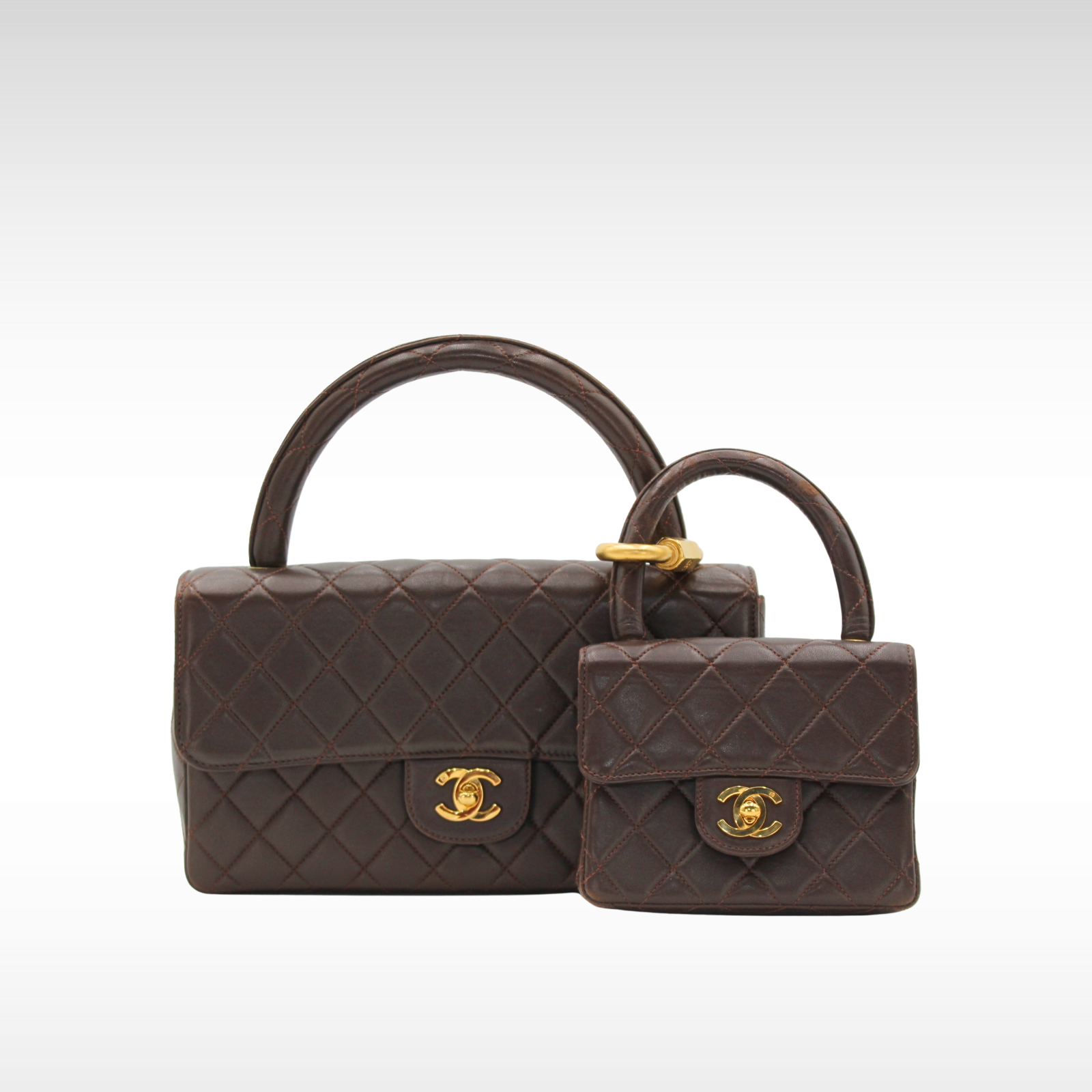 Matelasse Parent and Child Lamb Handbag