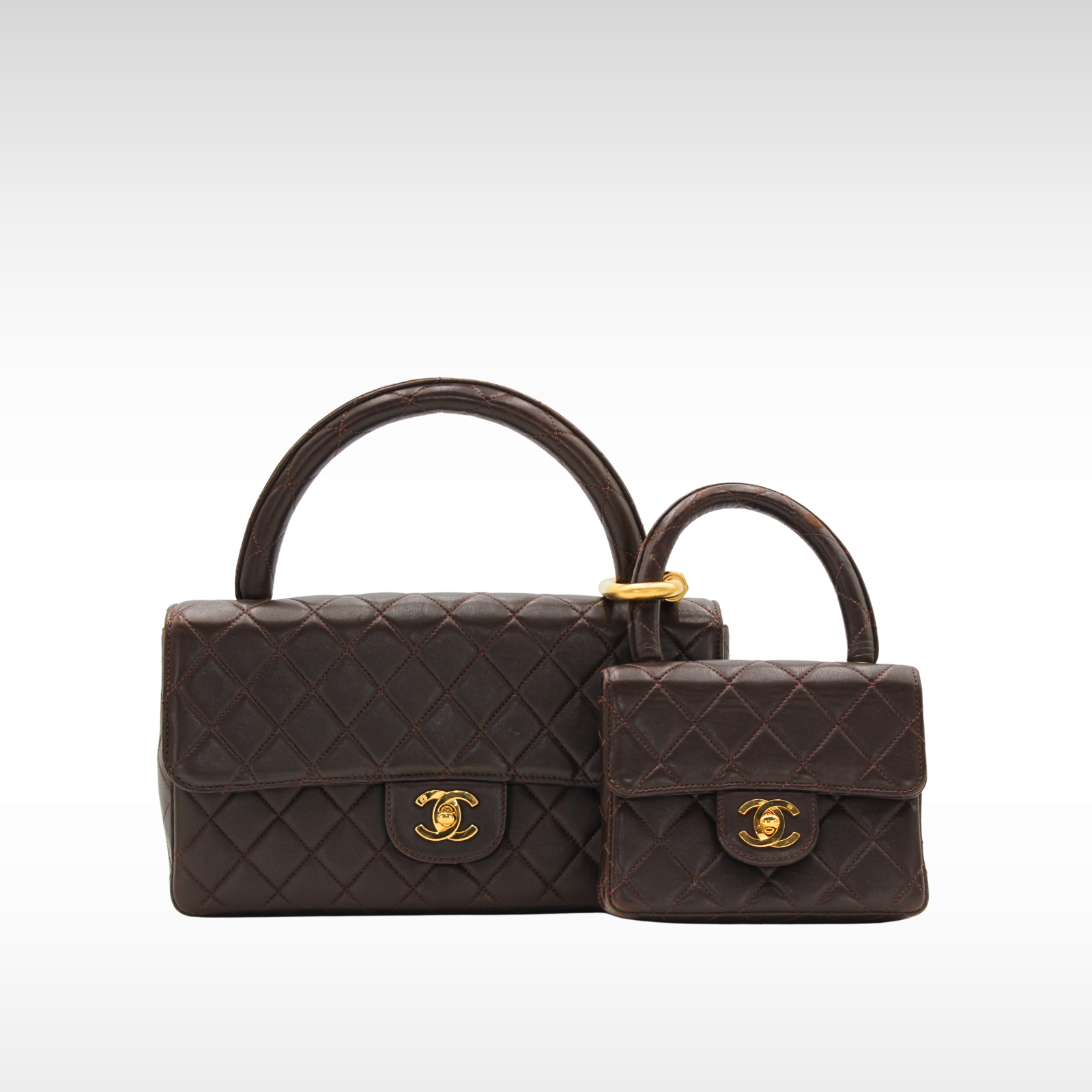 Matelasse Parent and Child Lamb Handbag