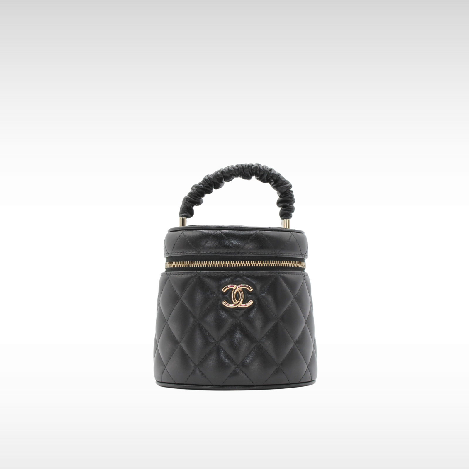 Matelasse Mini Lamb Black Vanity Bag