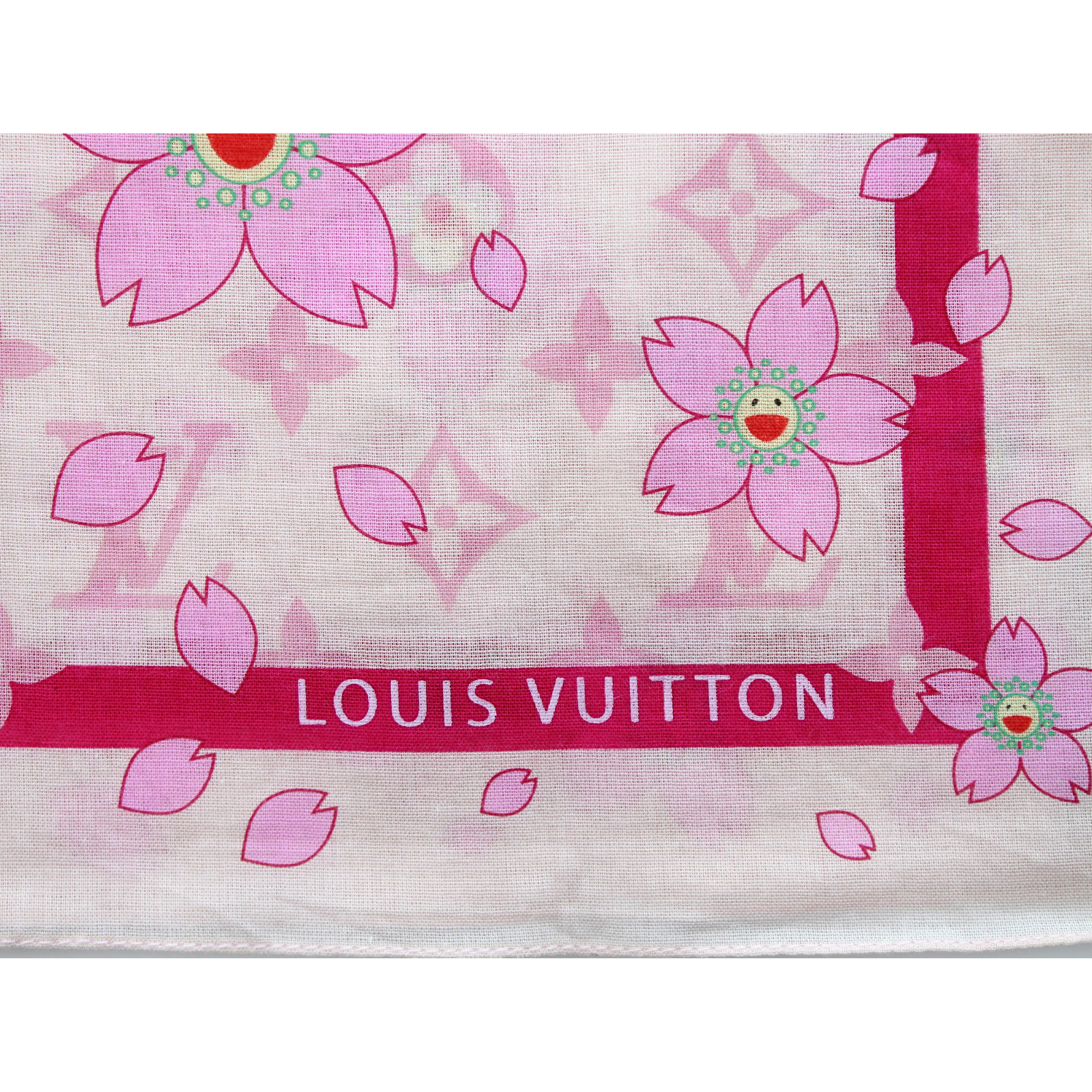 Square 55 Takashi Murakami Cherry Blossom Cotton Scarf