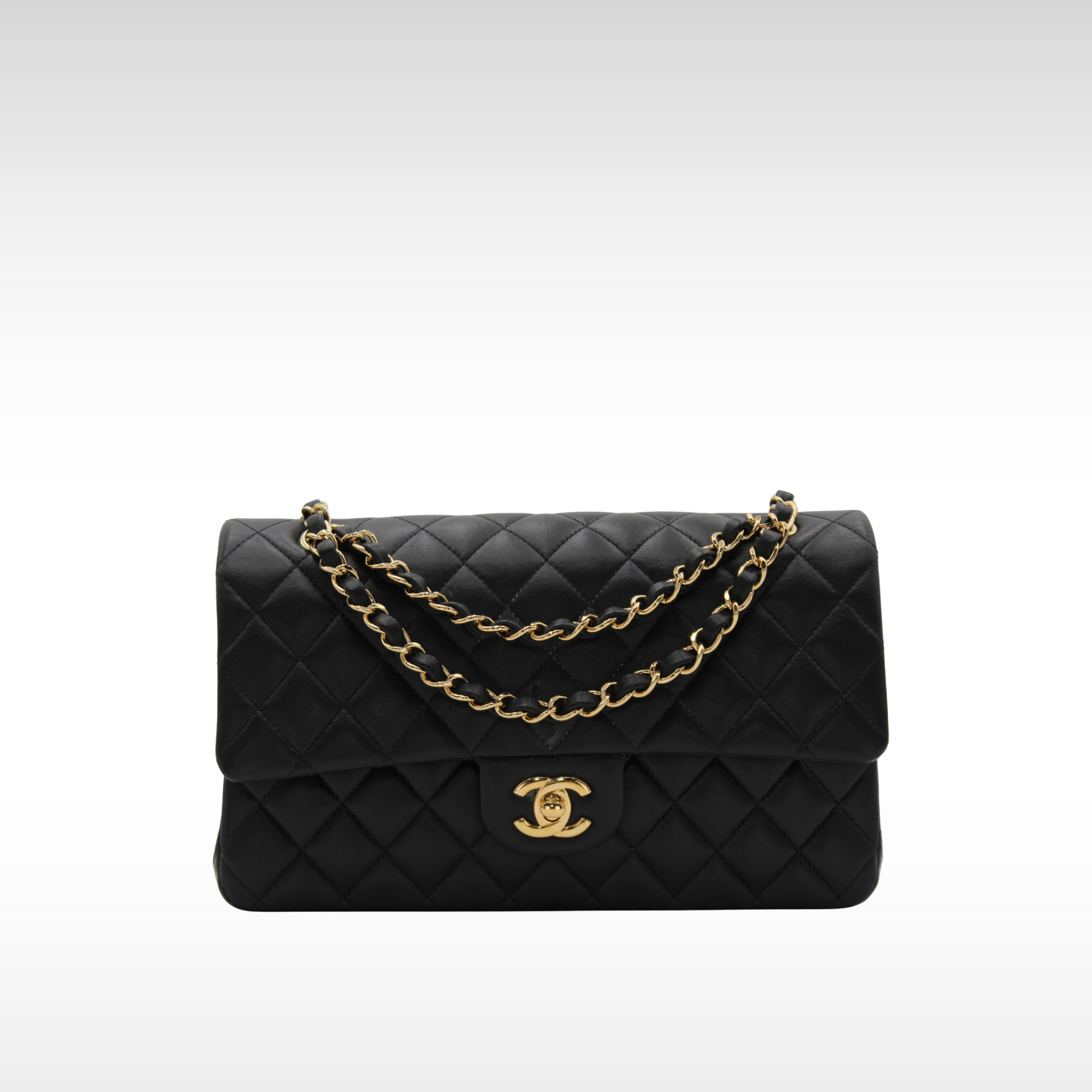 Classic Lamb Black Shoulder Bag