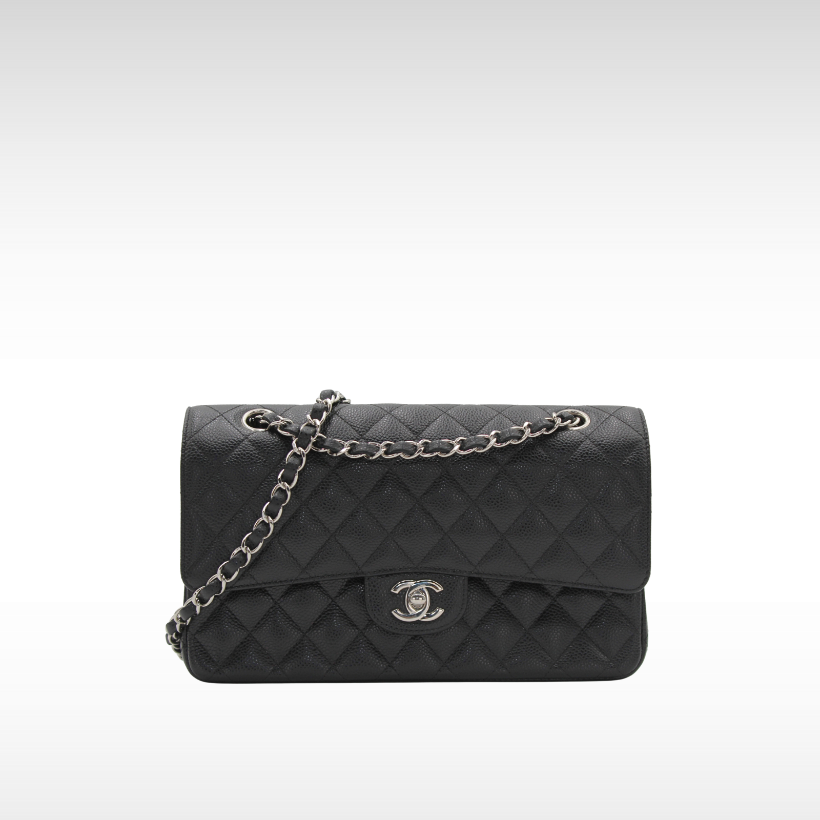 Classic Caviar Black Shoulder Bag