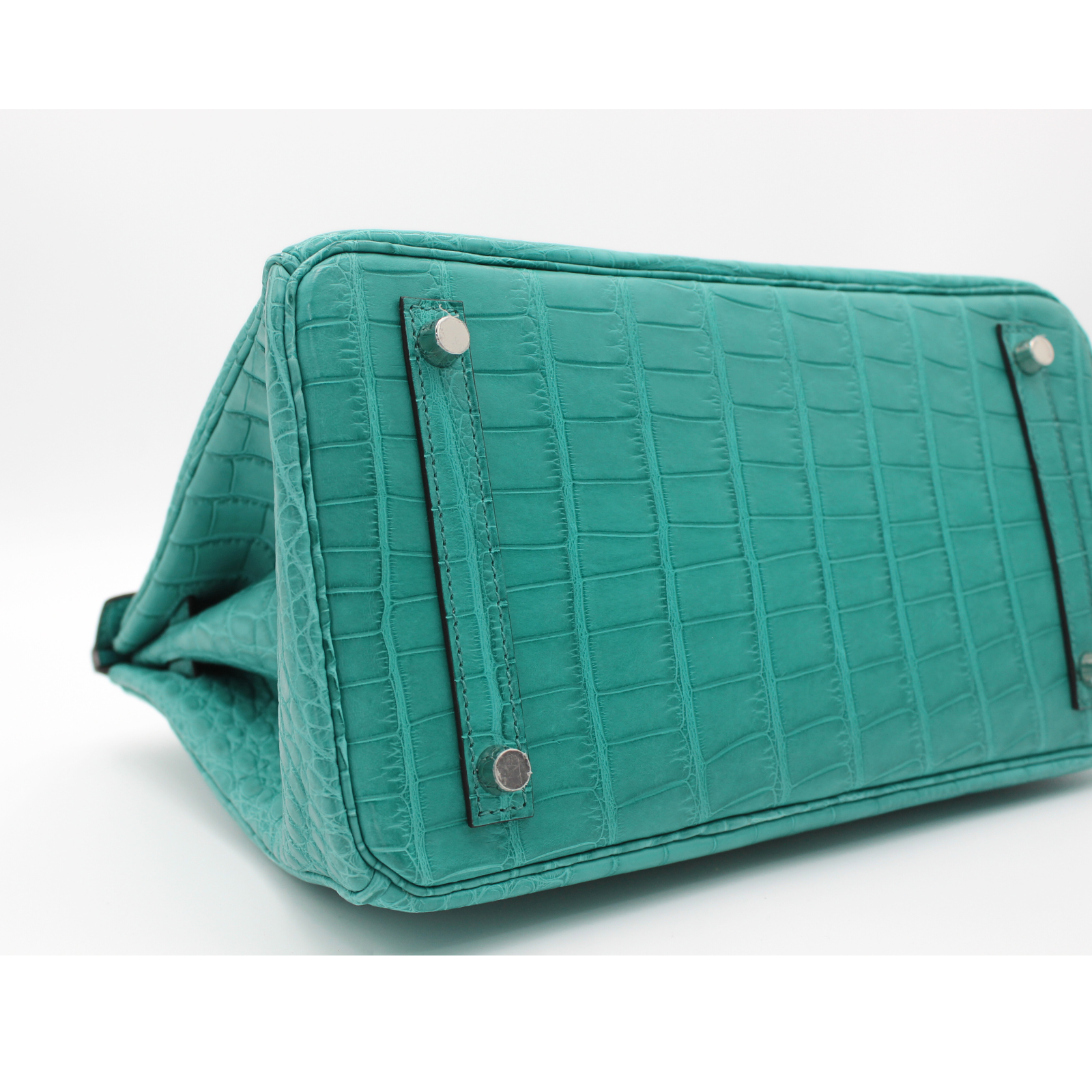 Birkin 30 Matte Alligator Blue Paon