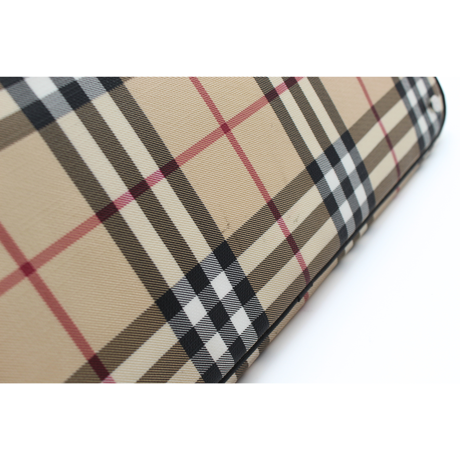 Nova Check Beige Coated Canvas Tote Bag