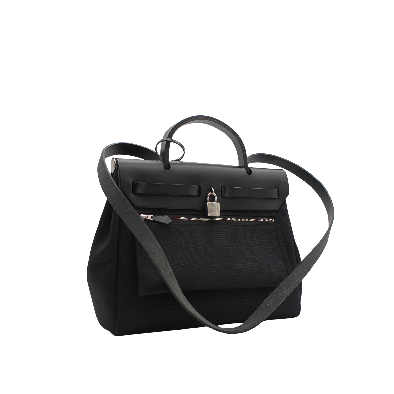 Herbag Zip 31 Toile Militaire Black Shoulder Bag