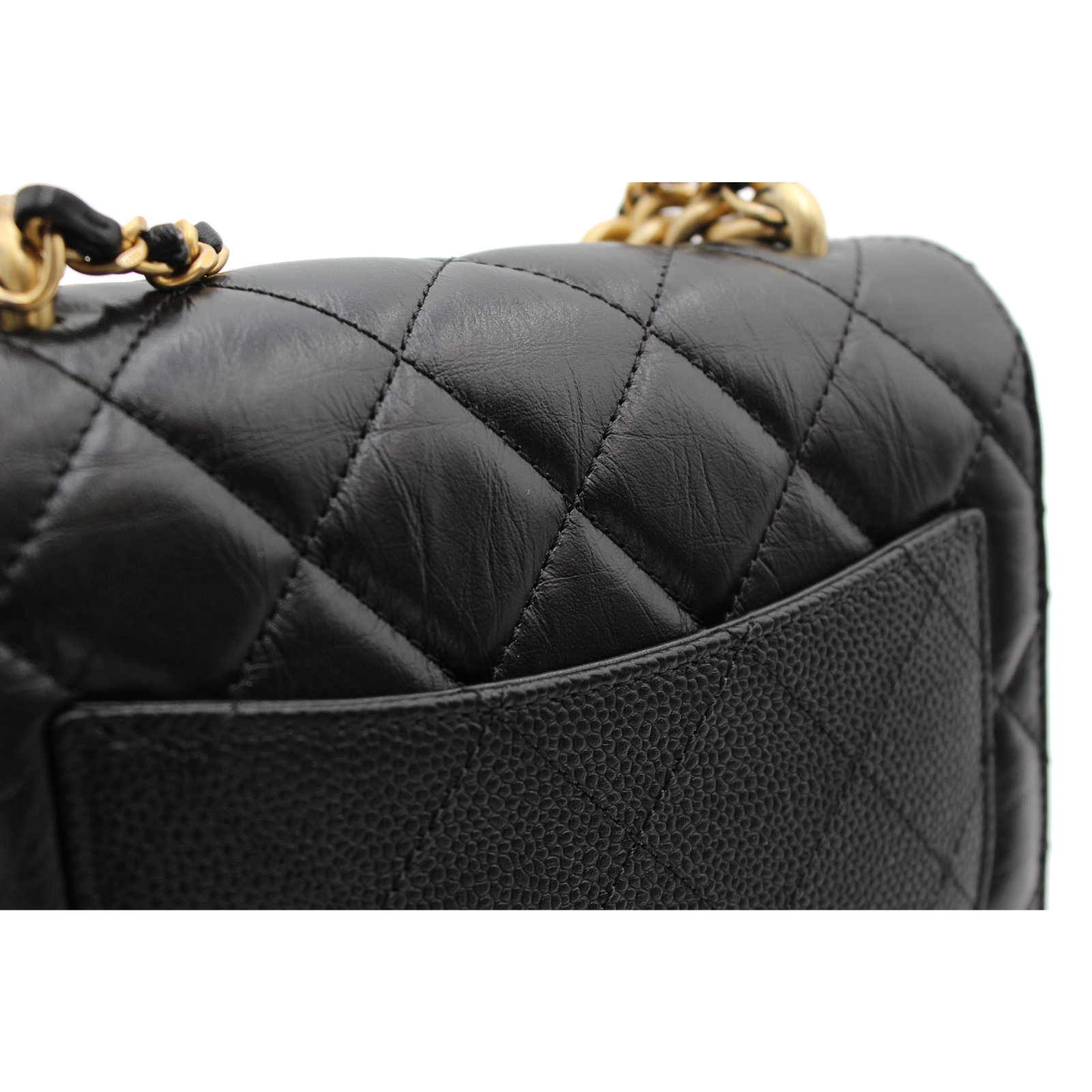 Calf Black Shoulder Bag
