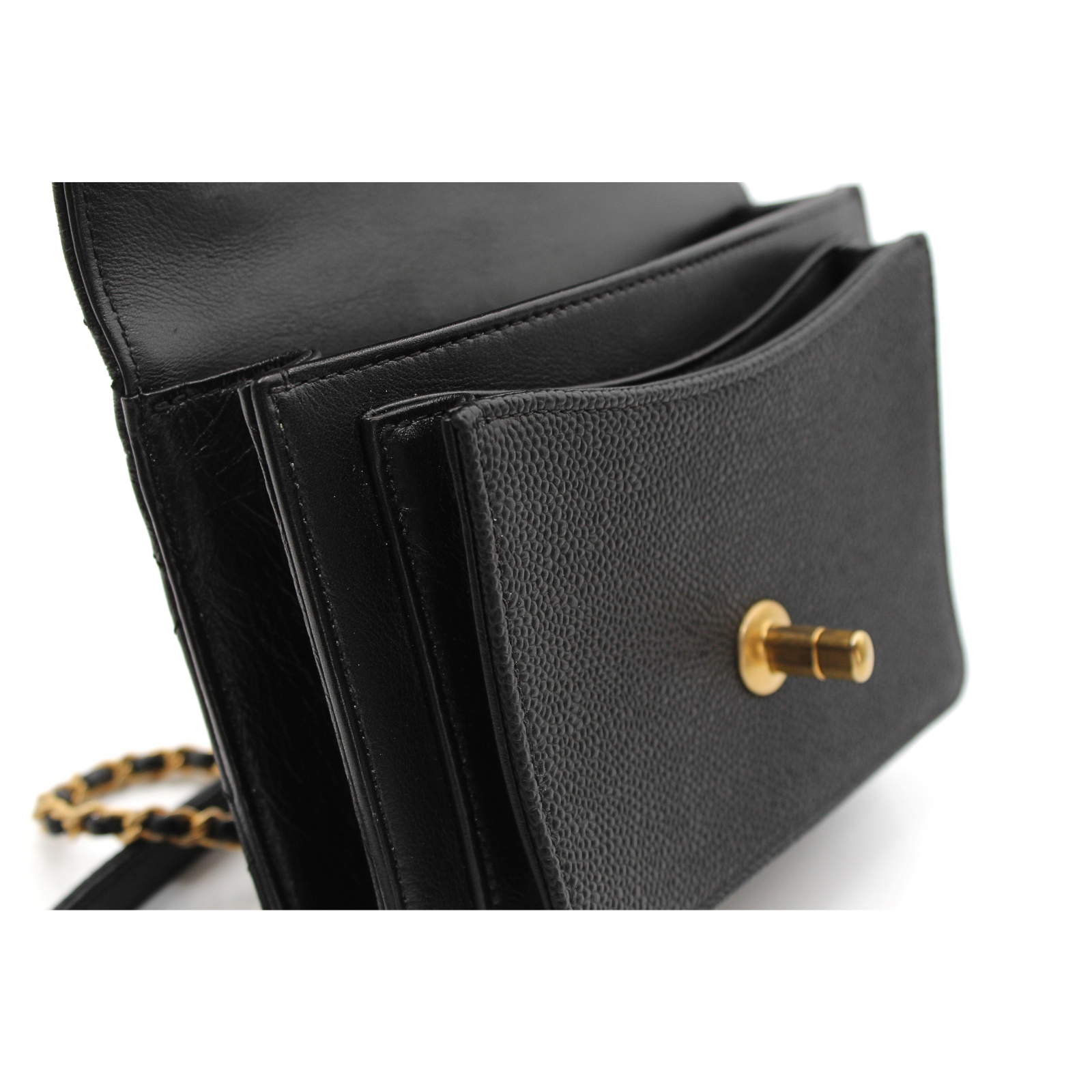 Calf Black Shoulder Bag