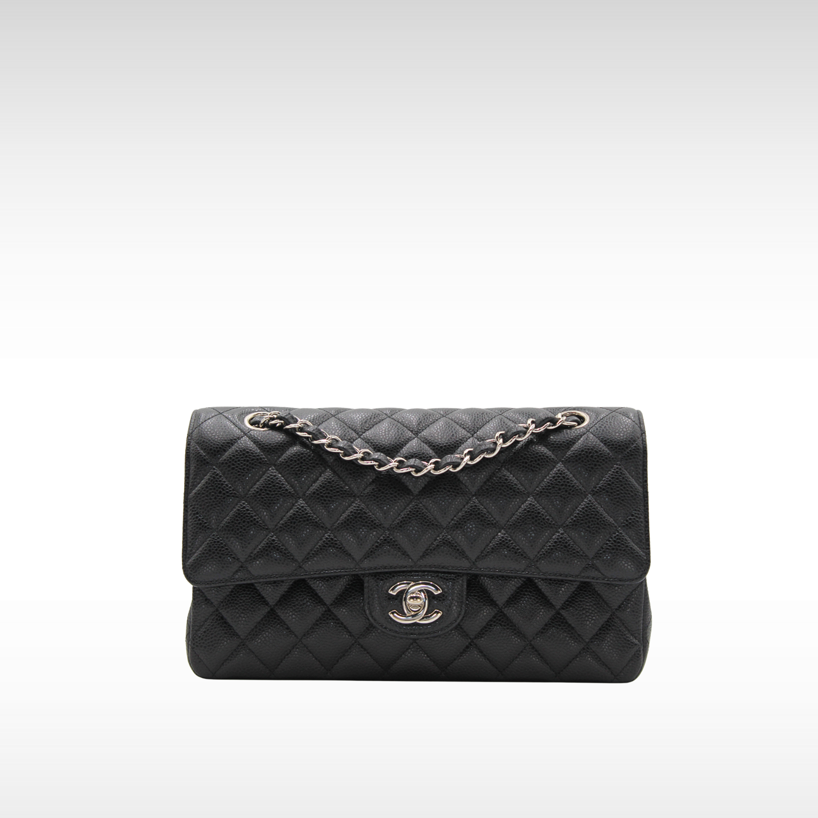 Classic Caviar Black Shoulder Bag