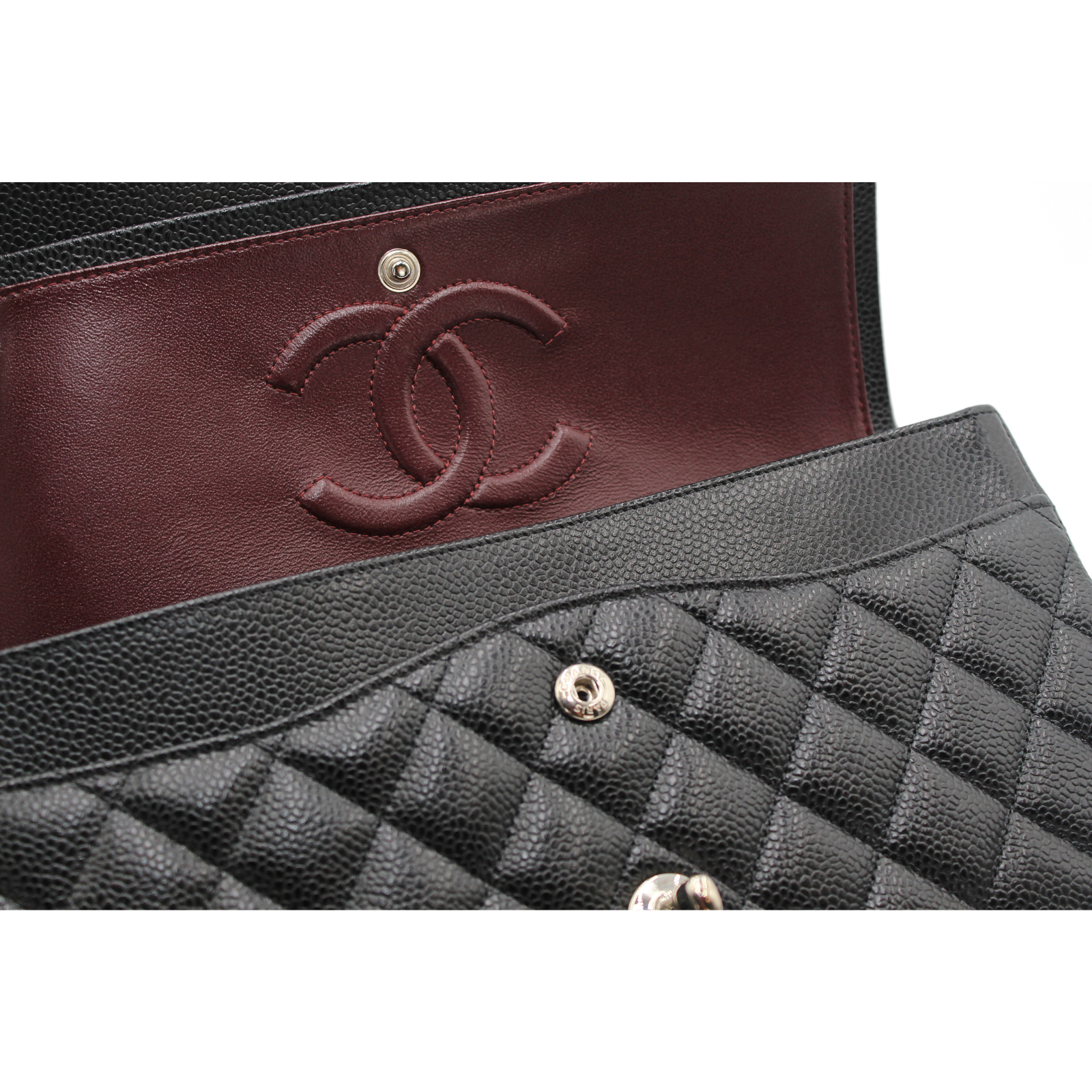 Classic Caviar Black Shoulder Bag