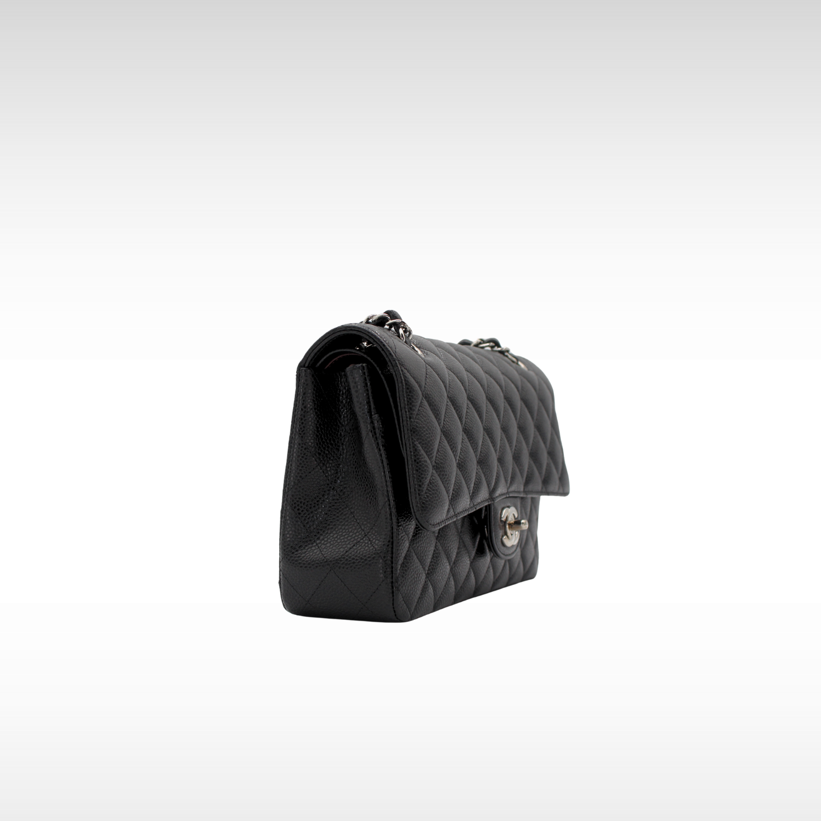 Classic Caviar Black Shoulder Bag