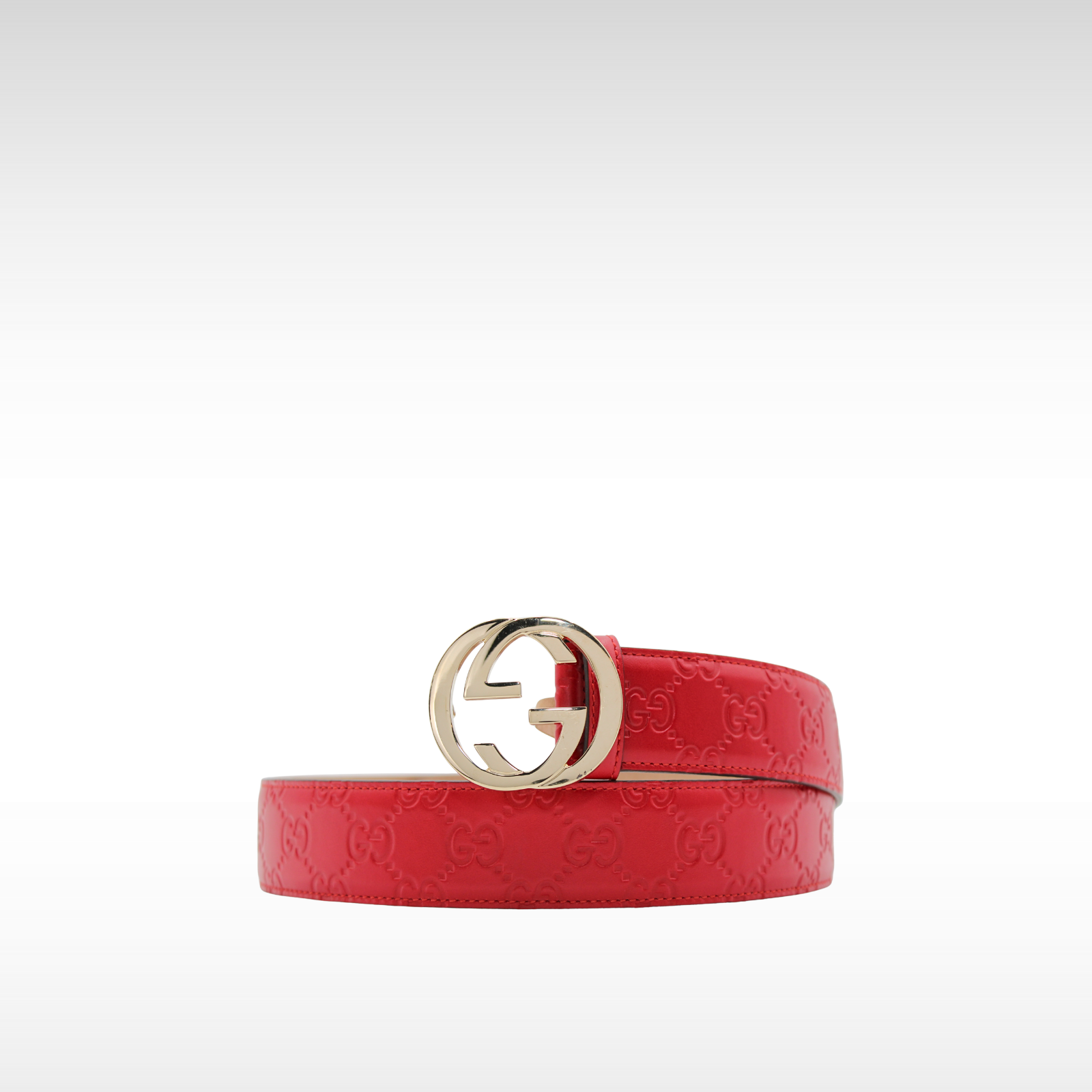 Red Interlocking G Calf Belt