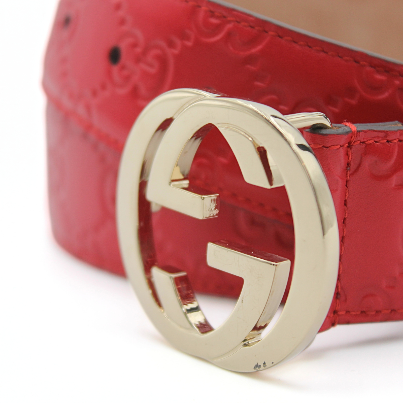Red Interlocking G Calf Belt
