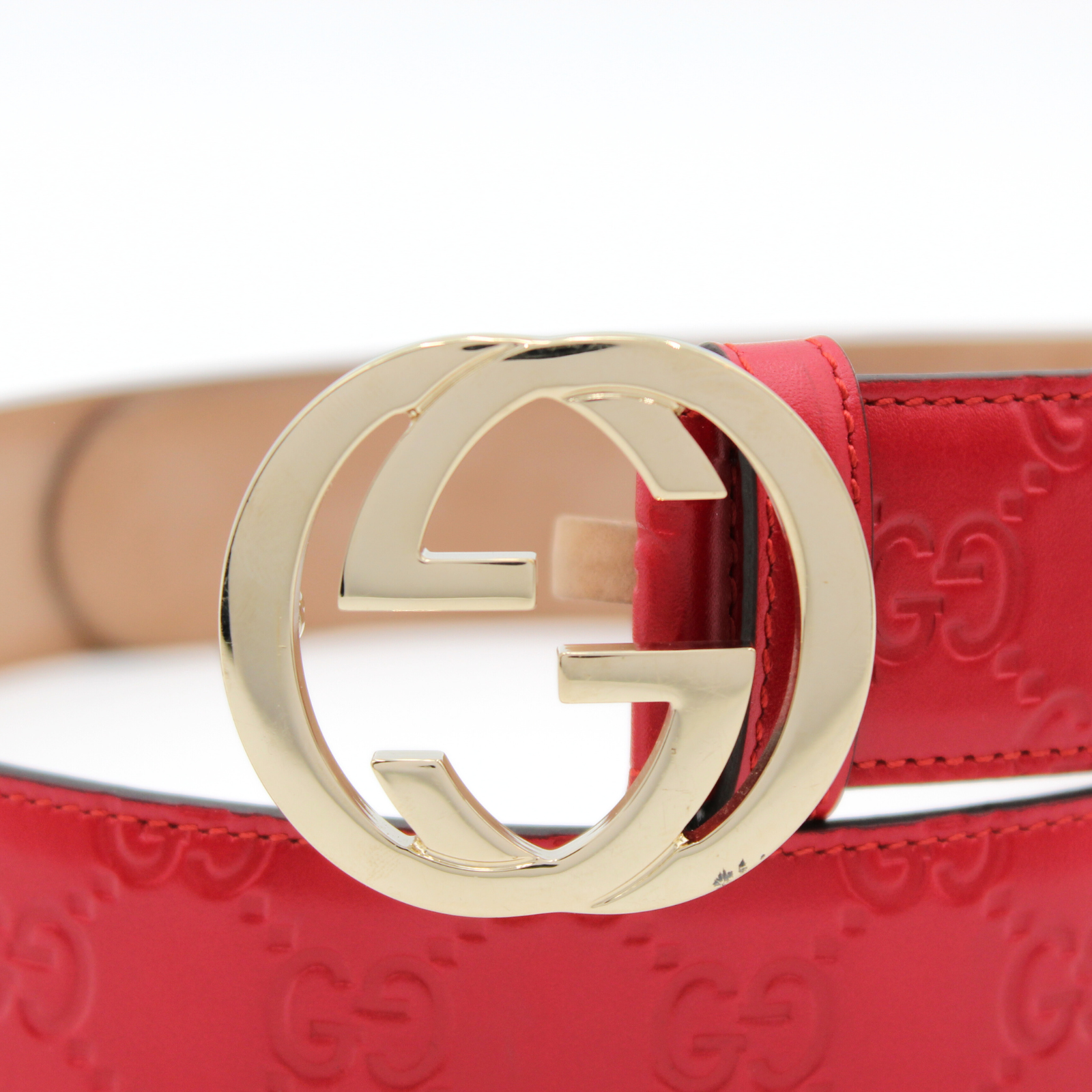 Red Interlocking G Calf Belt