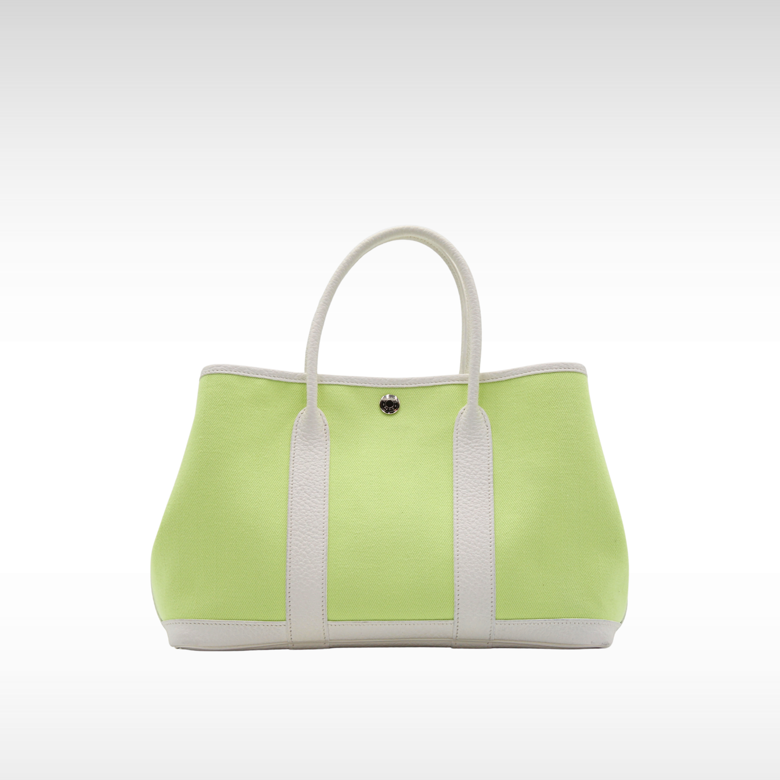 Garden Party 30 Toile Chevron Lime+White Tote Bag